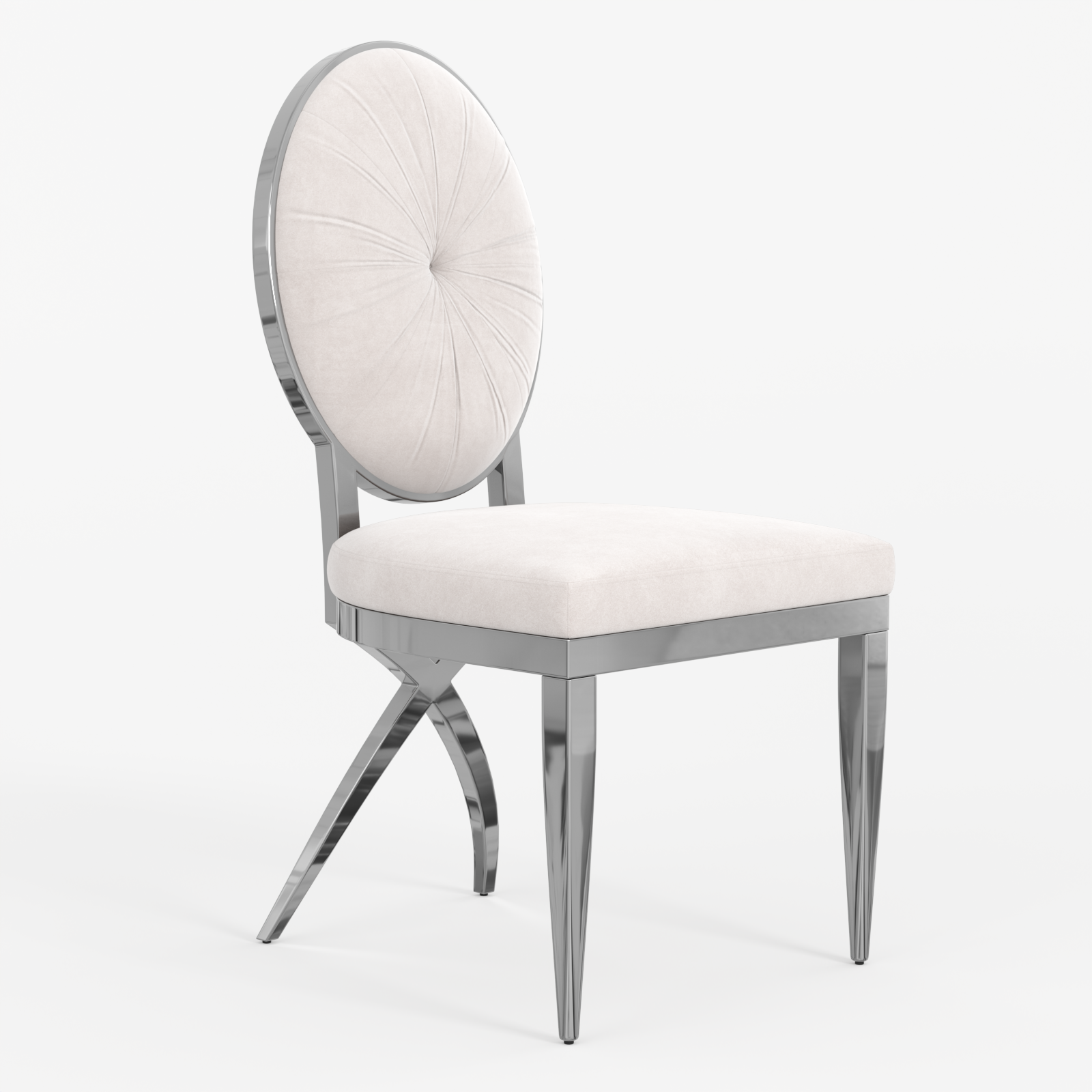 King Louis dining chairs | Beige Velvet | Metal legs | C113