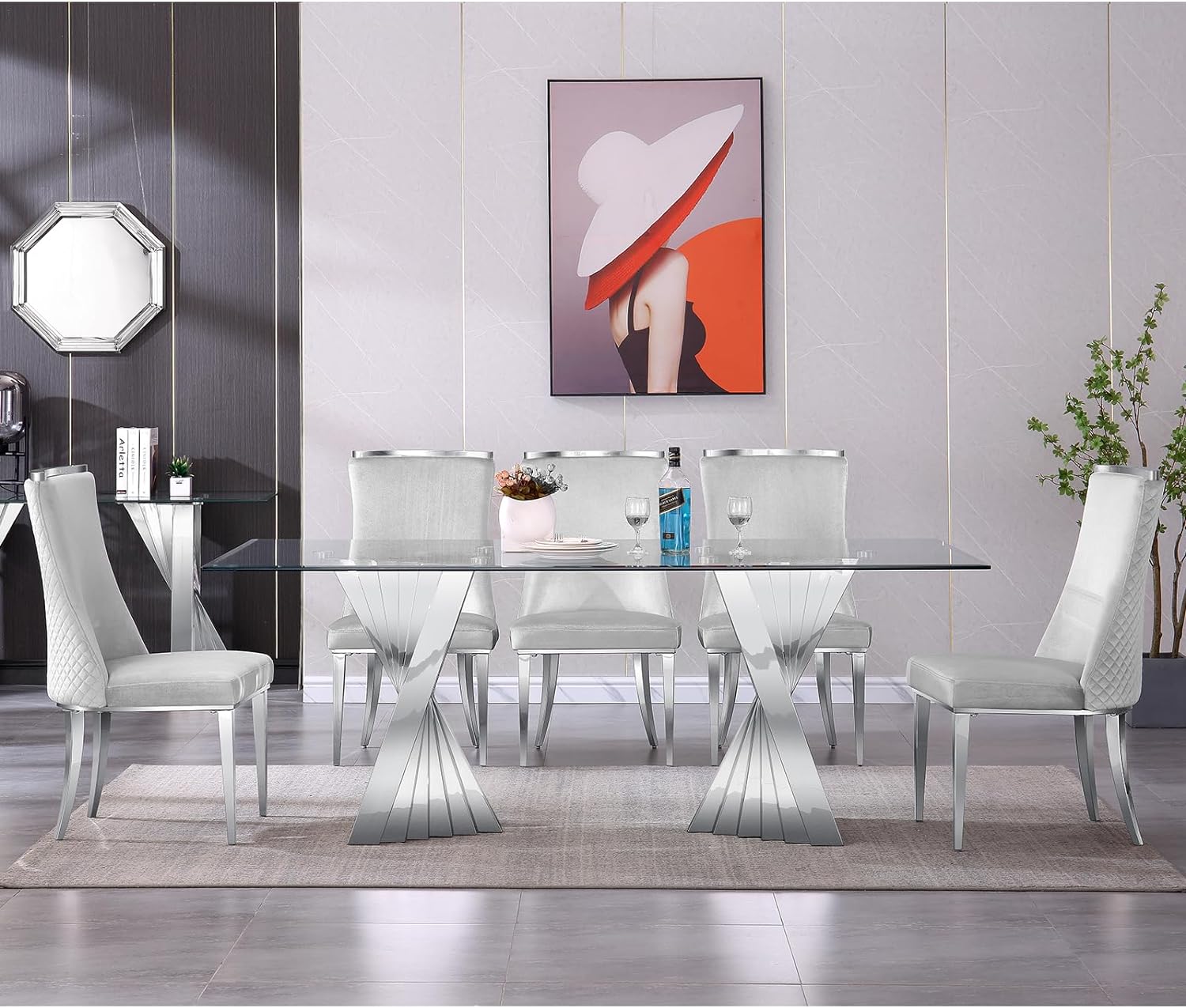 Wholesale Light Grey Velvet Dining Chairs