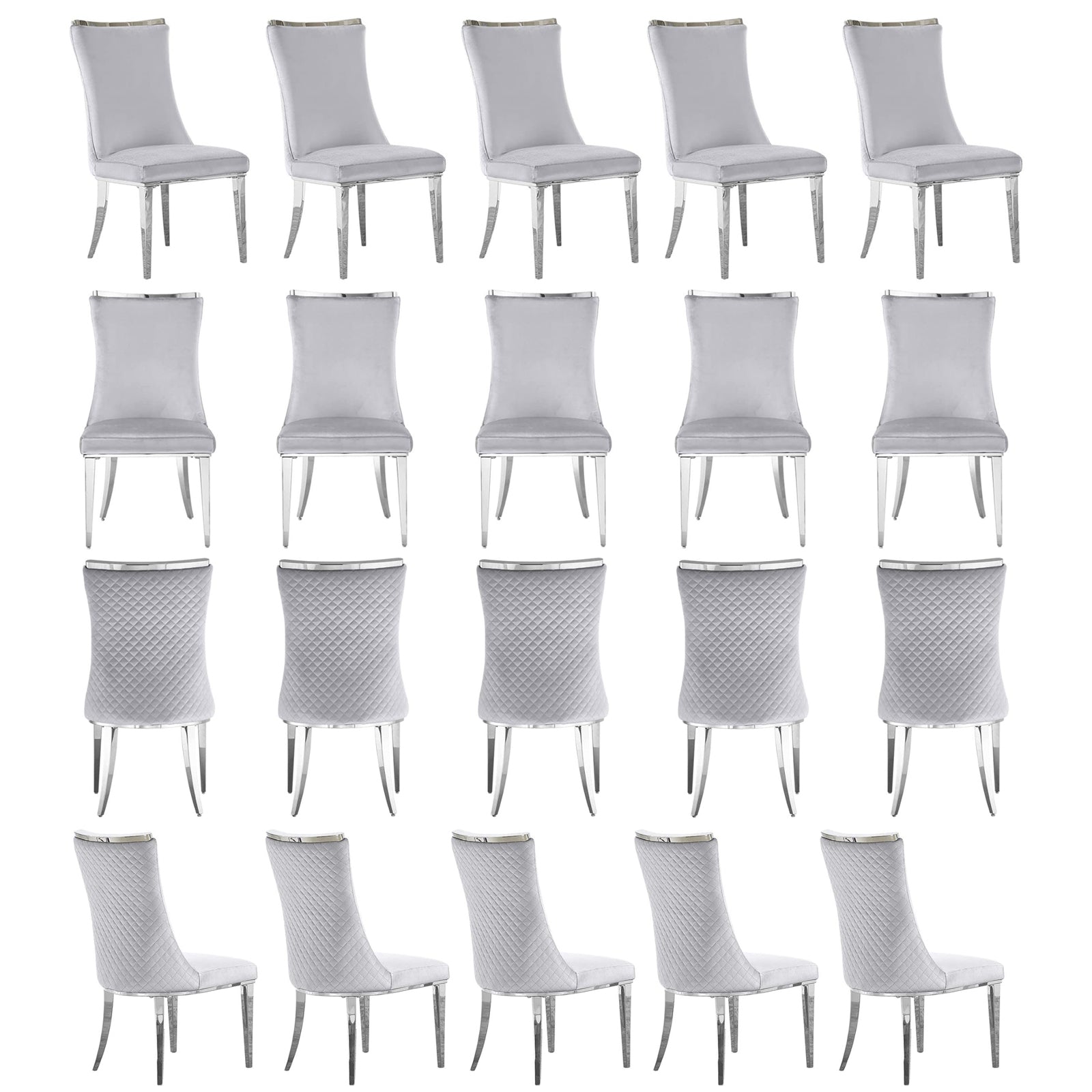 Wholesale Light Grey Velvet Dining Chairs