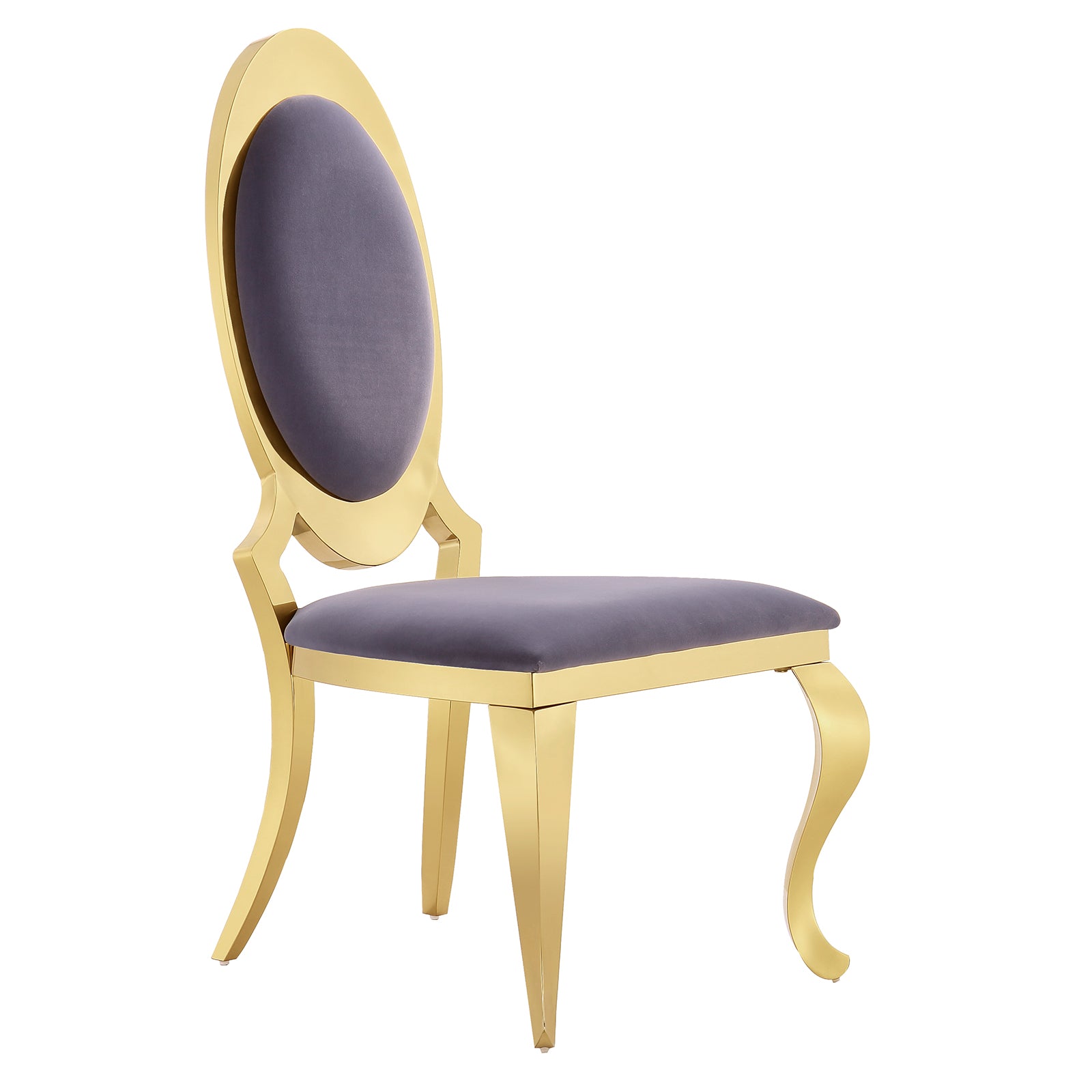 King Louis Chairs | Gray Velvet | Oval Back | C112