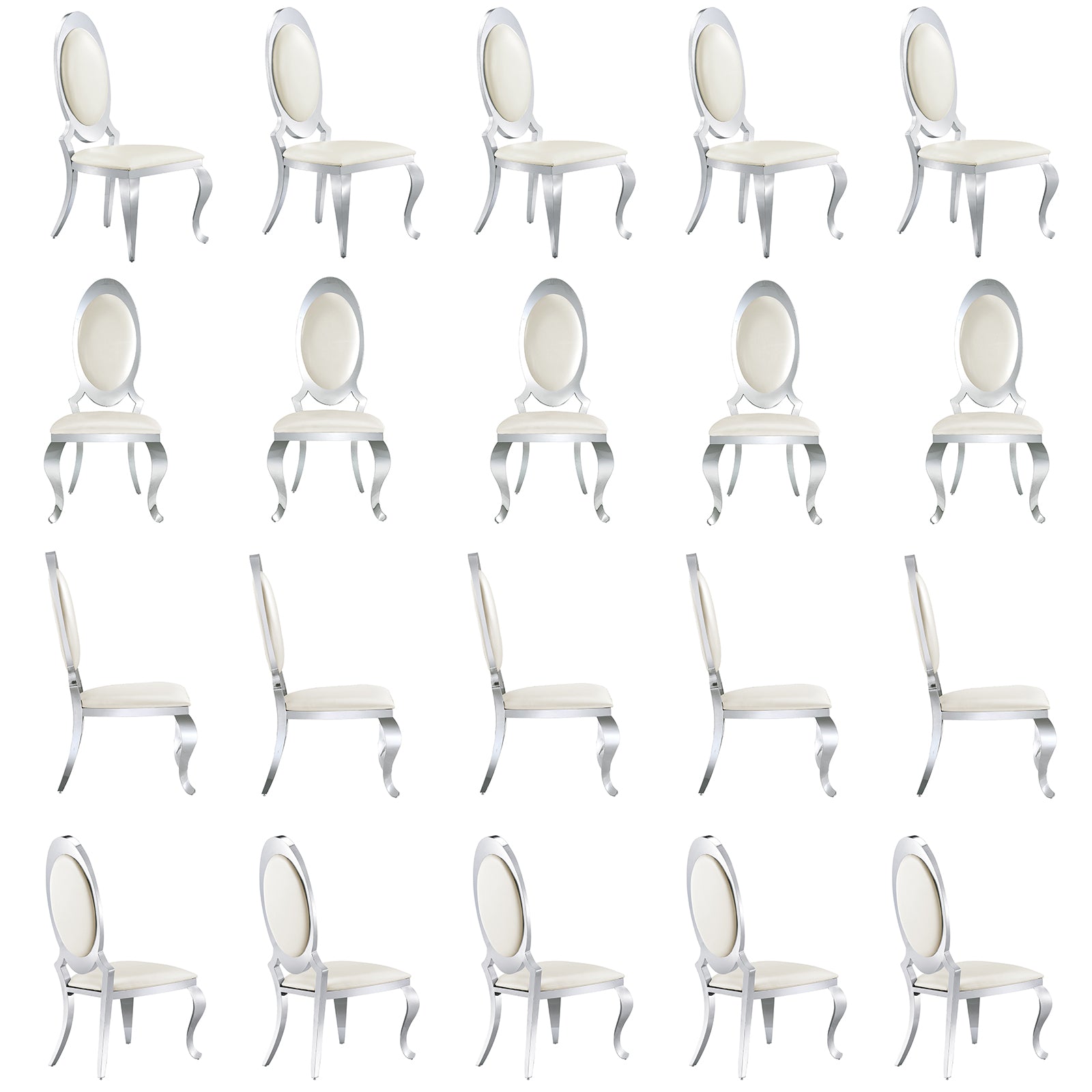 Wholesale White Leather King Louis Dining Chairs
