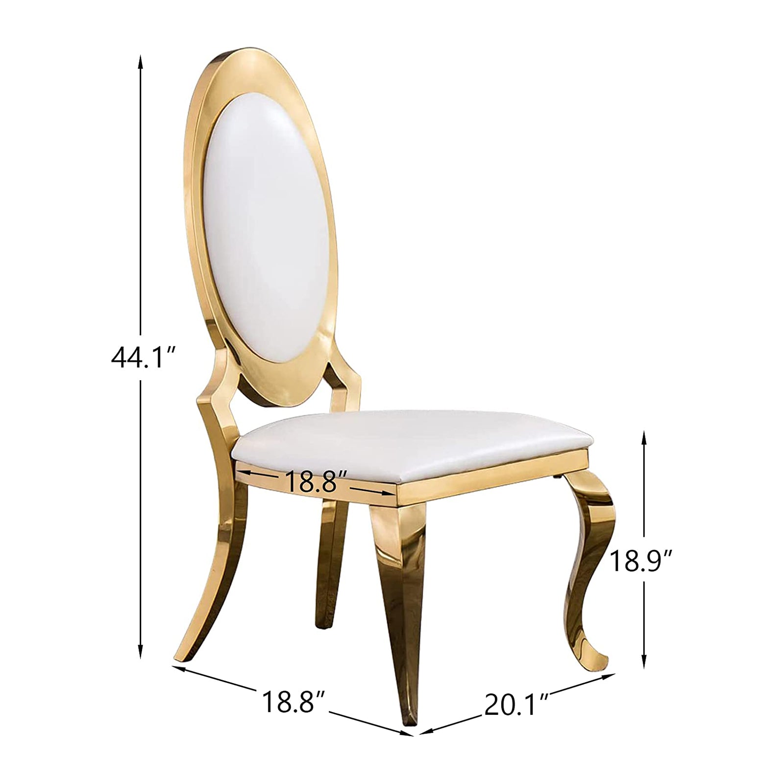 King Louis Chairs | White leather | Oval Back | C109