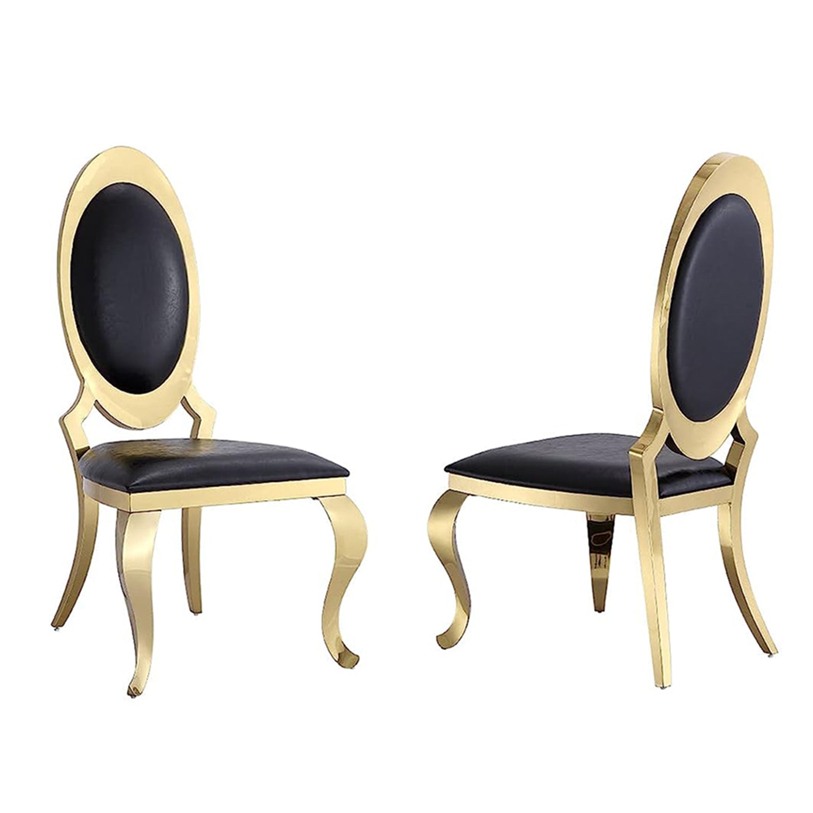 King Louis Chairs | Black leather | Oval Back | C110