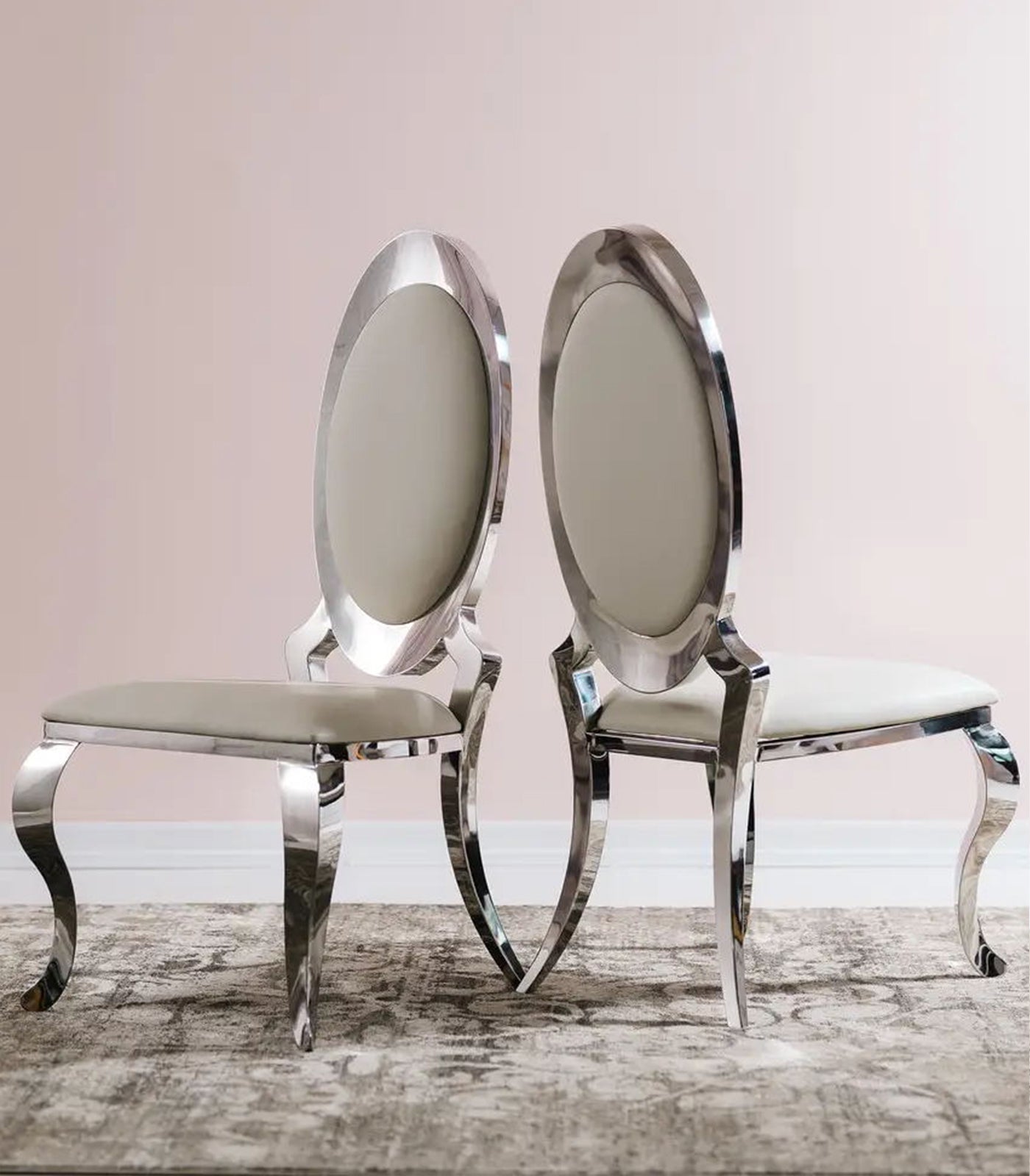 705 Set | AUZ White and Silver Dining room Sets for 6
