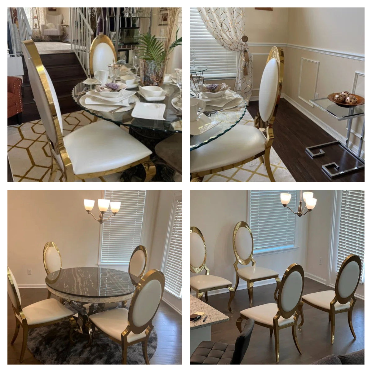 King Louis Chairs | White leather | Oval Back | C109