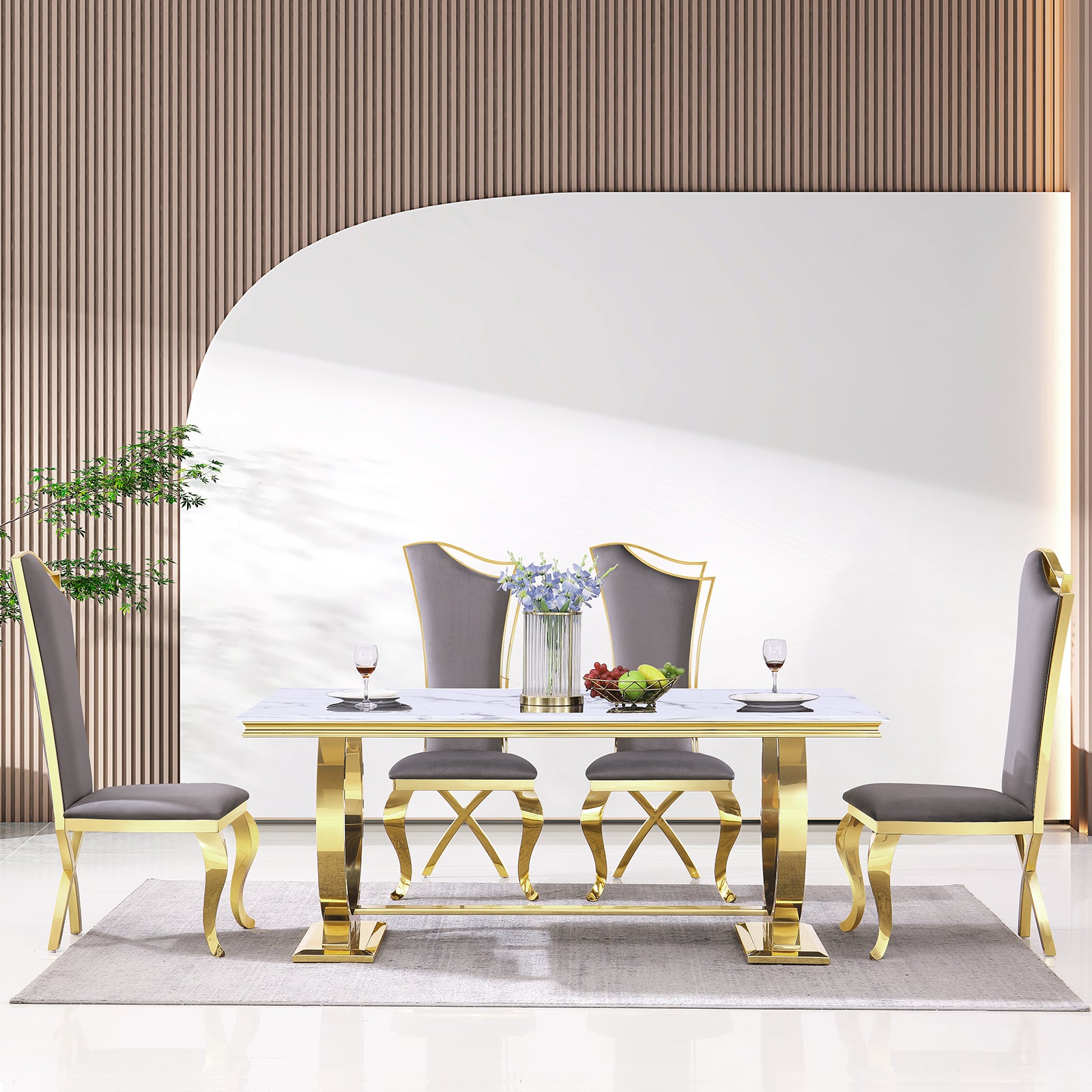 Wholesale Modern Gray velvet dining chairs