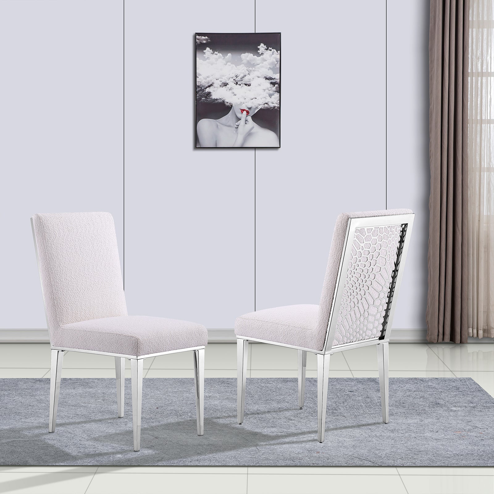 688-Set | AUZ Black and Silver Dining room Sets for 6