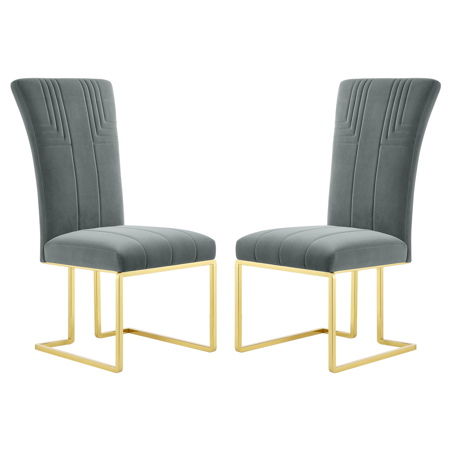 Sophisticated Charm: Elevating Your Dining Space with the Gray velvet Dining Chair.