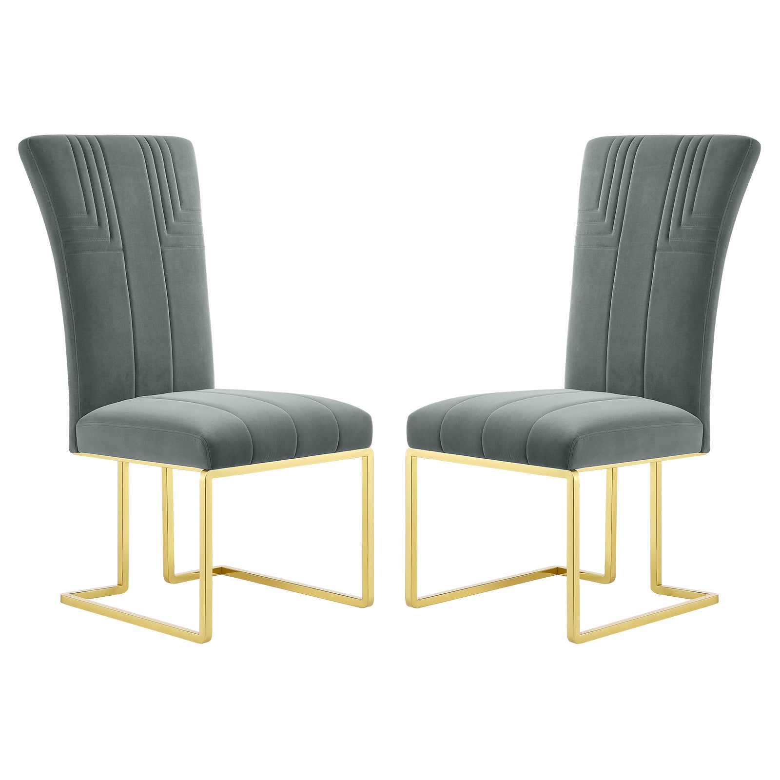 Sophisticated Charm: Elevating Your Dining Space with the Gray velvet Dining Chair.