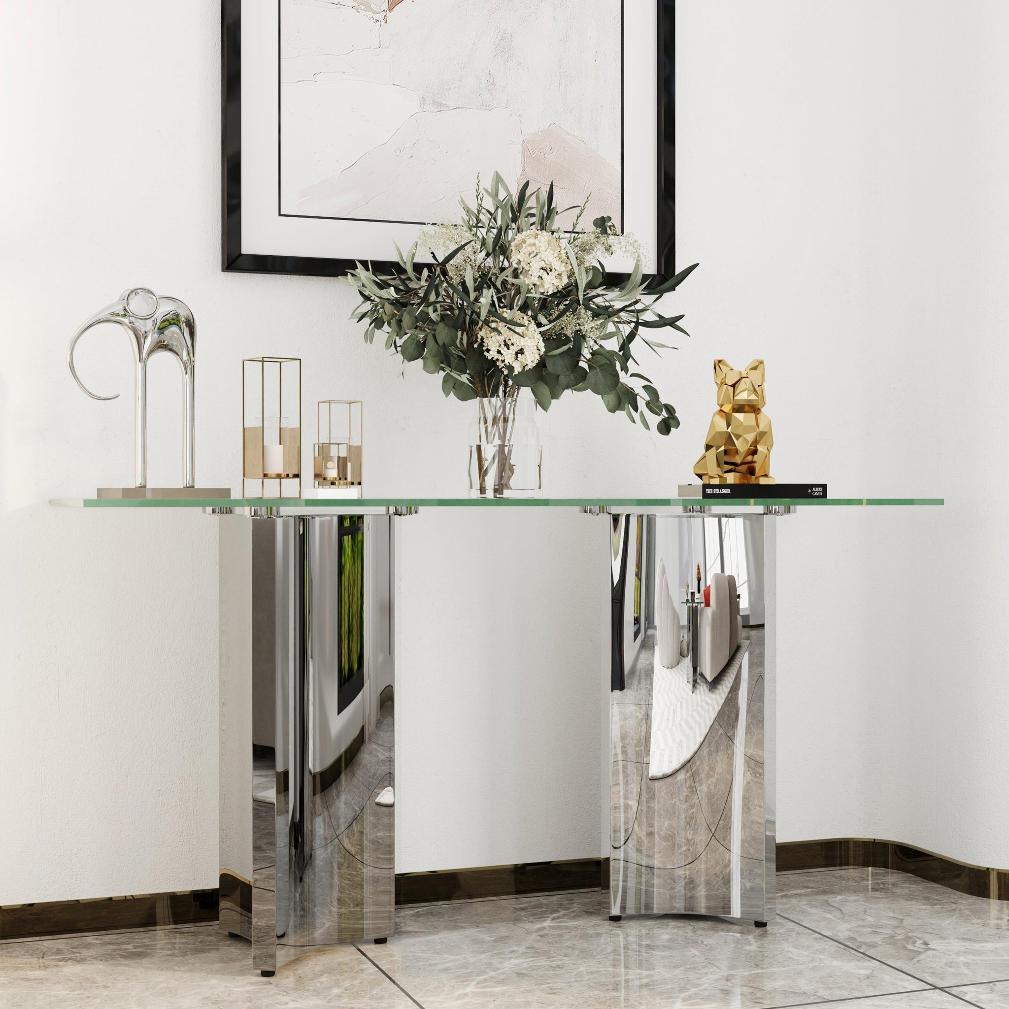 Beautiful and Elegant Entrance Hall with Silver Polished Base, Charmin