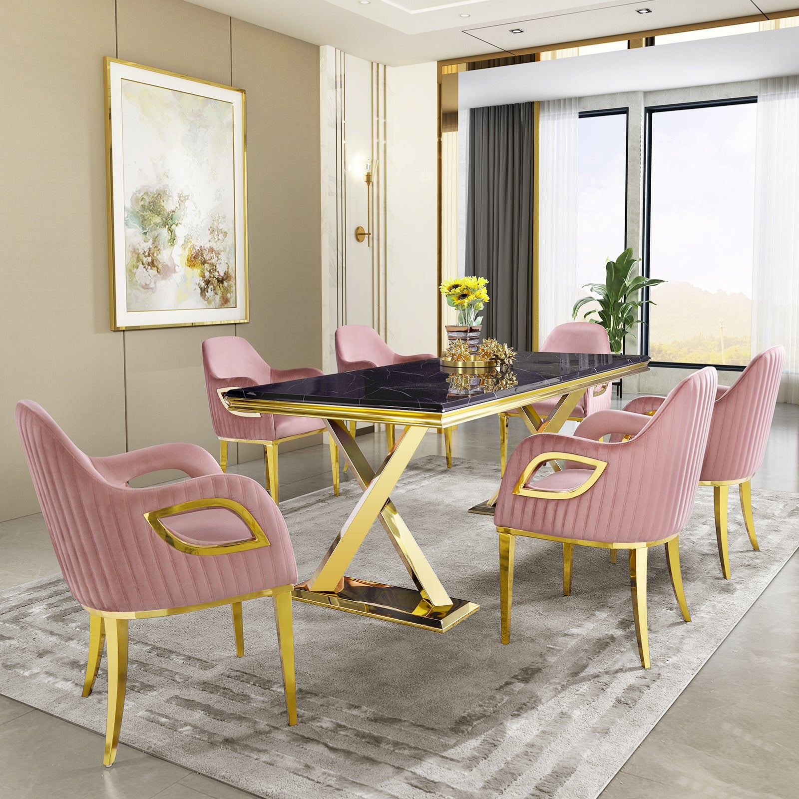 Add Elegance and Comfort with the AUZ Pink Vanity Chair