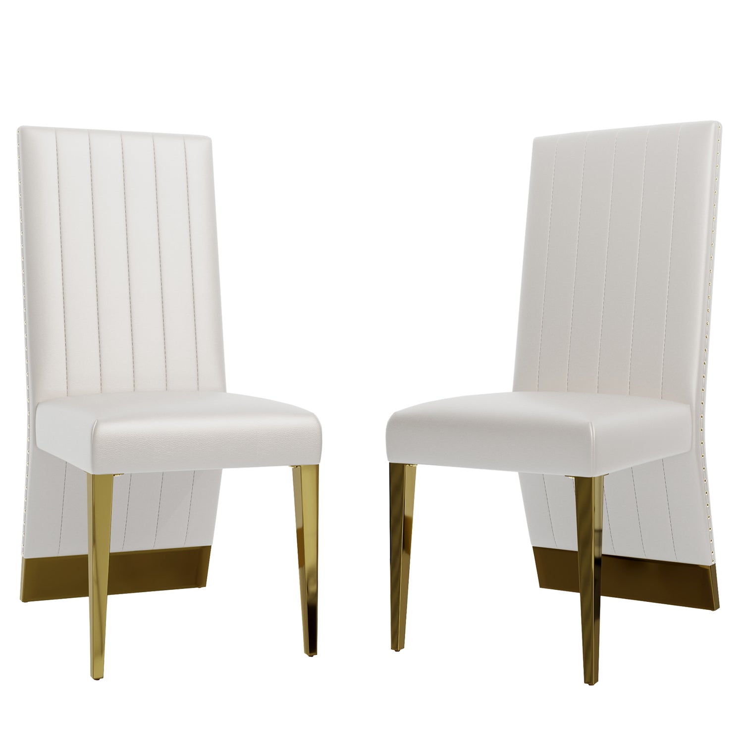 Elevate Your Dining Space with the Luxe Modernity of White Gold Dining Chairs