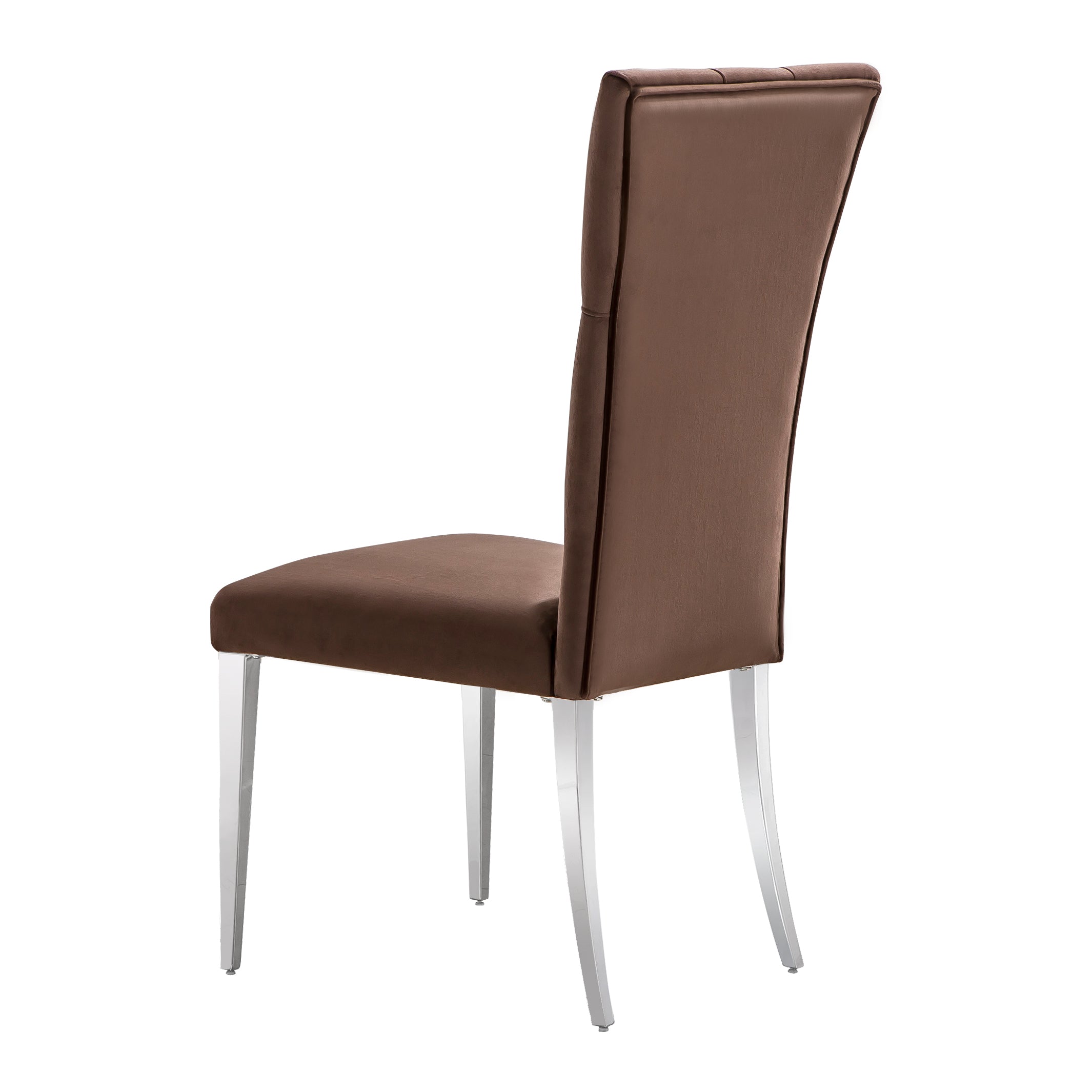 Brown Velvet Dining Chairs | Buttons Tufted | High Back| C123
