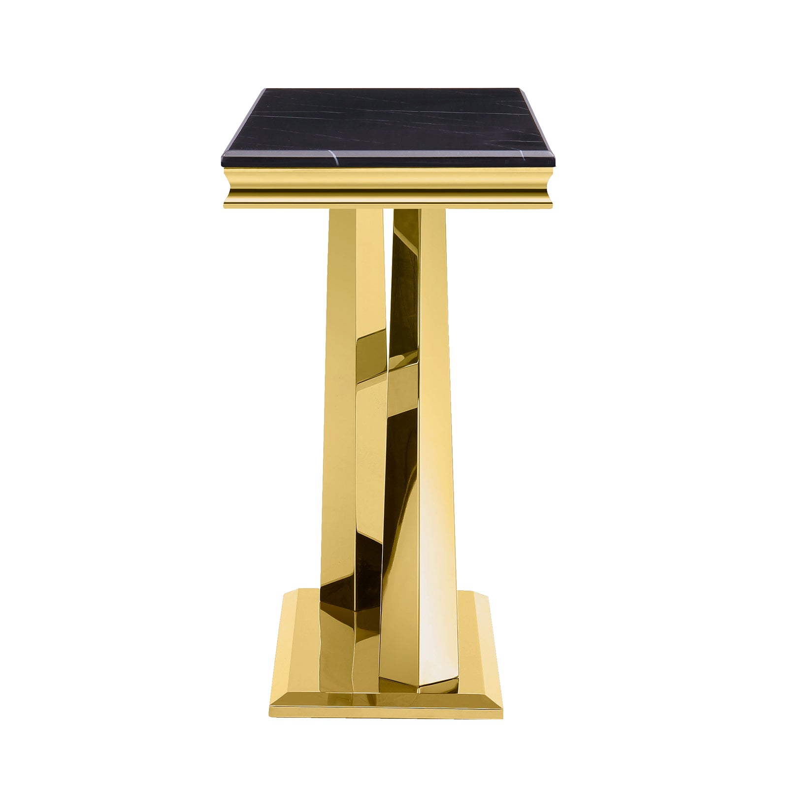 Black Gold Sofa Table with Metal X- Base | S511