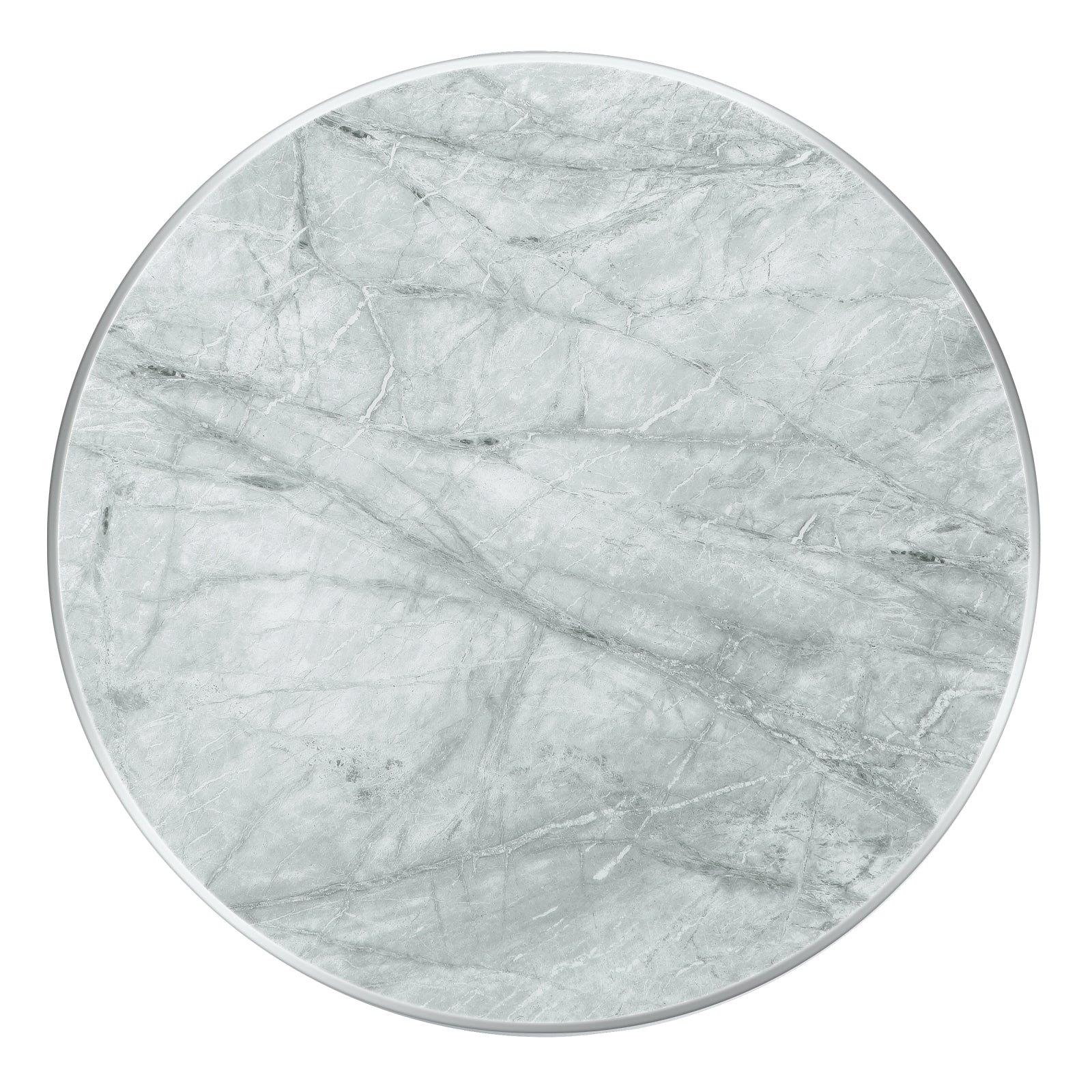 Round table |45" Gray Round Top | Silver Metal X Base | T222