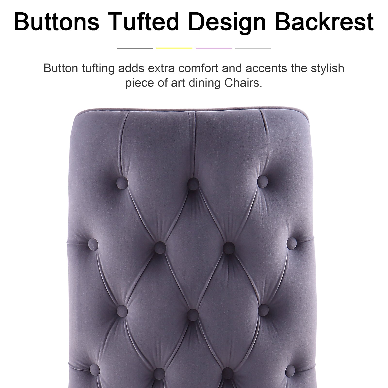 Gray velvet Dining Chairs | Button Back | Heavy duty | Gold metal legs | C160
