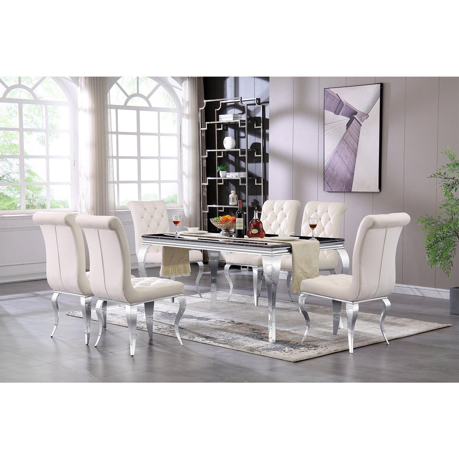 Wholesale White silver Velvet Dining Chairs