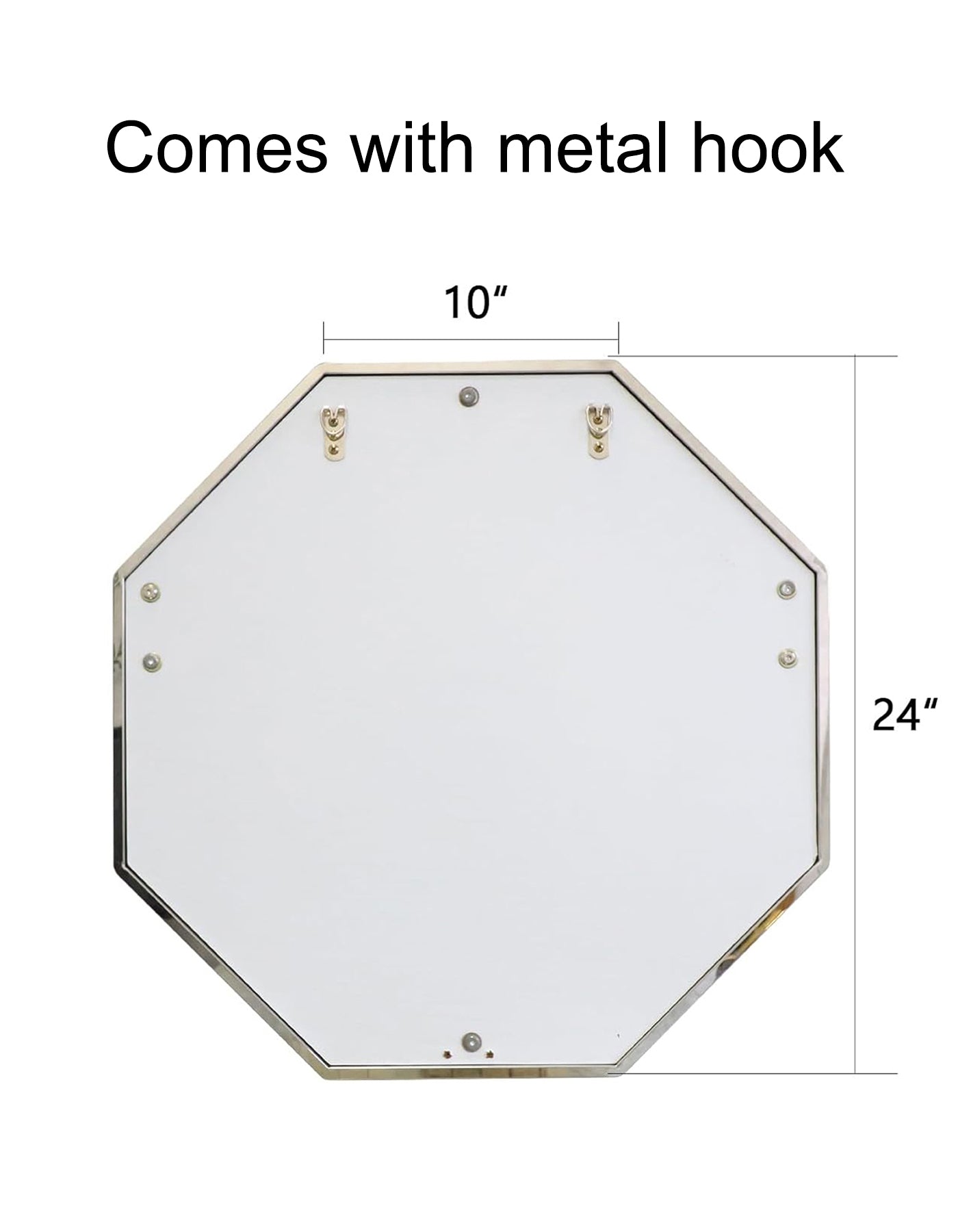 Silver  24" Octagon Geometric Mirror Wall | W100