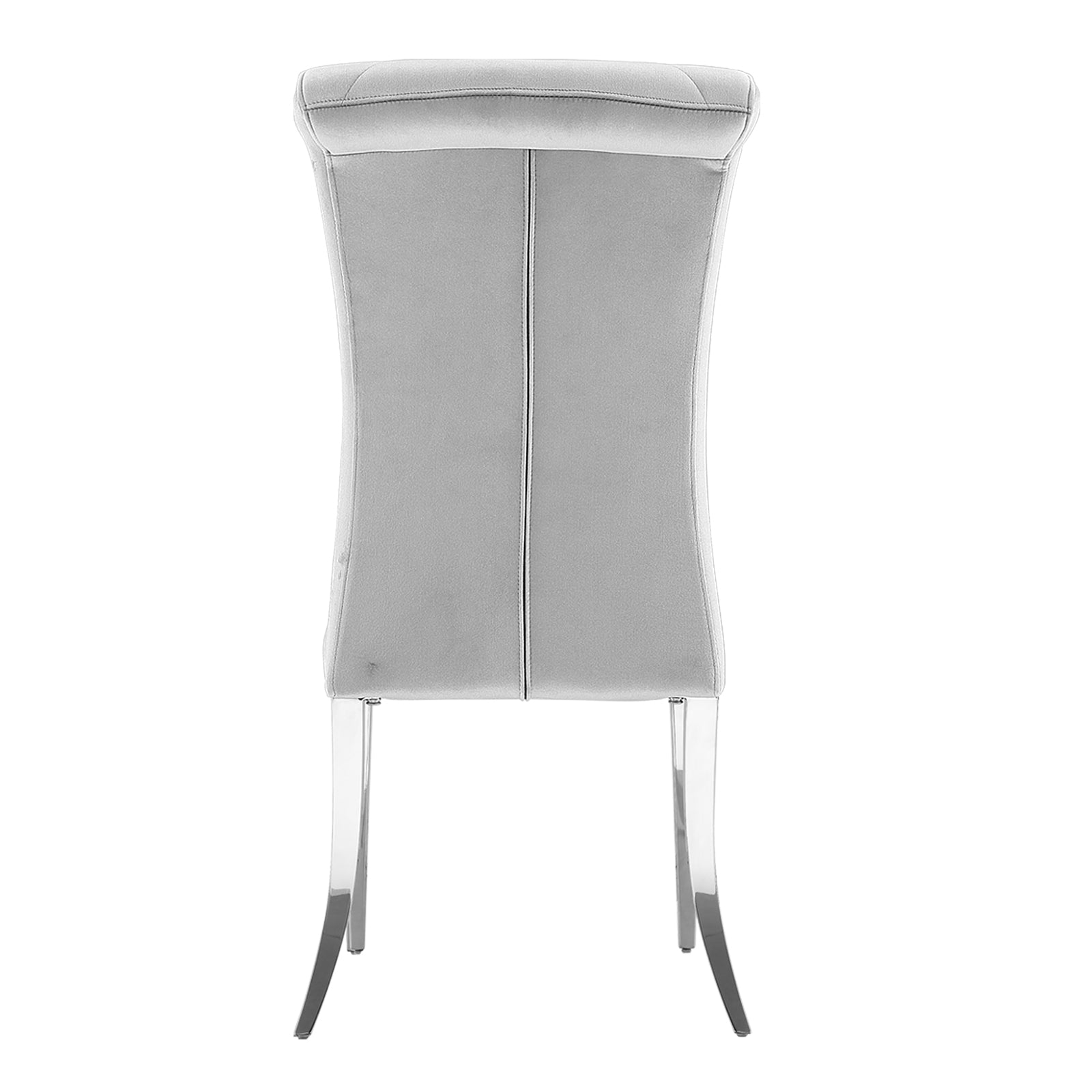 Grey silver dining chairs | High Rolled Back | Silver metal legs | C172
