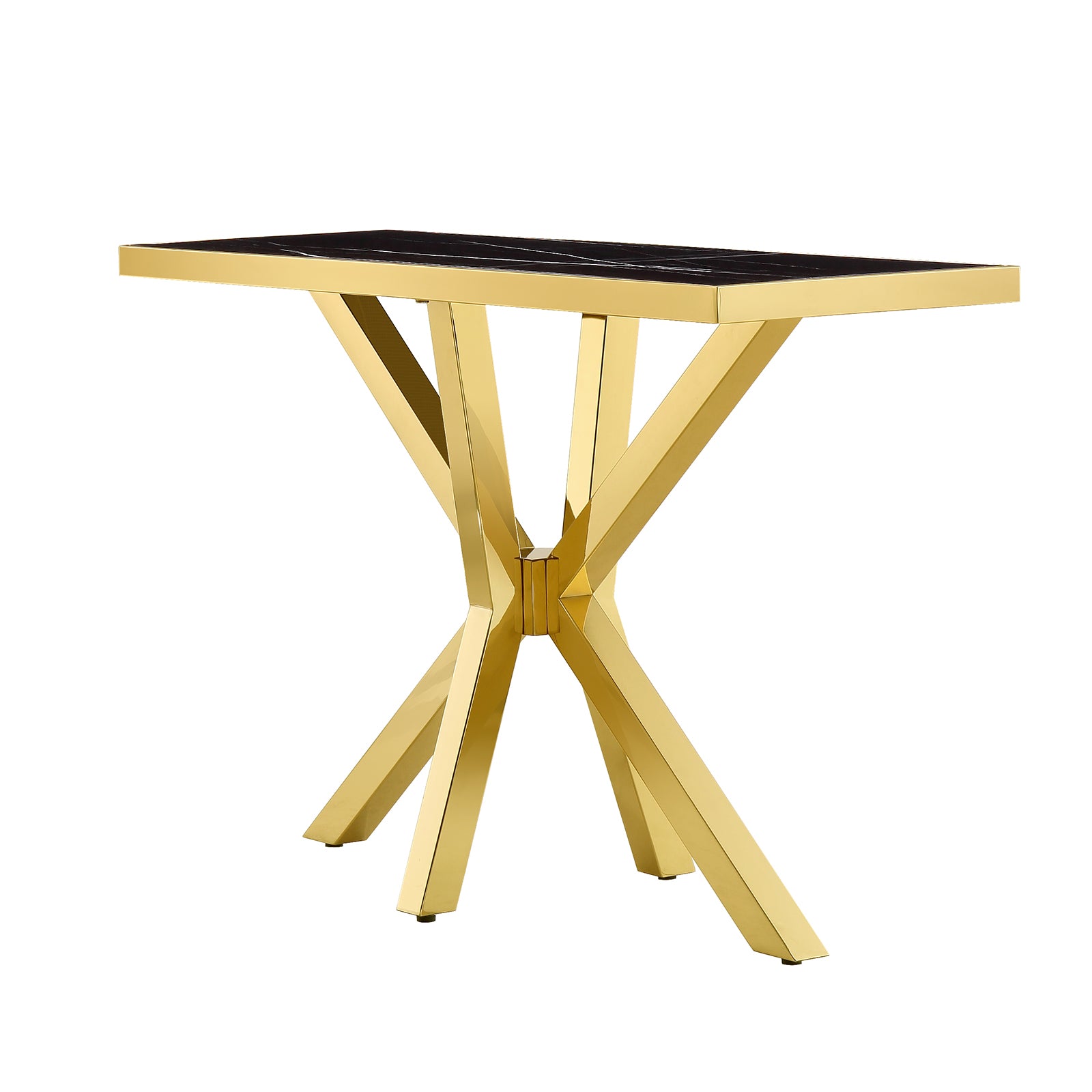 Black and Gold Living room table Set | Metal X Base | L215