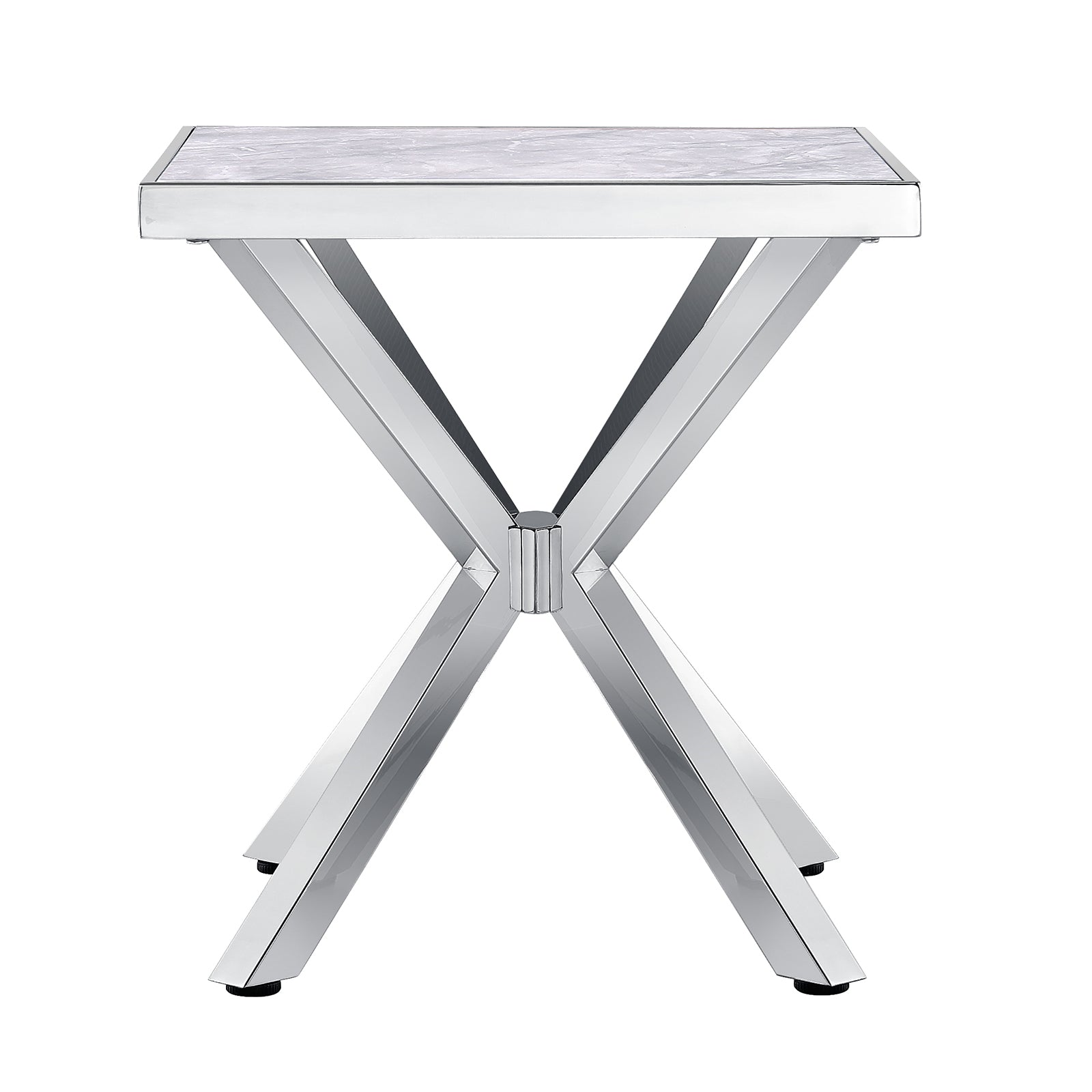 Silver and Gray Living room table Set| Metal X Base | L216