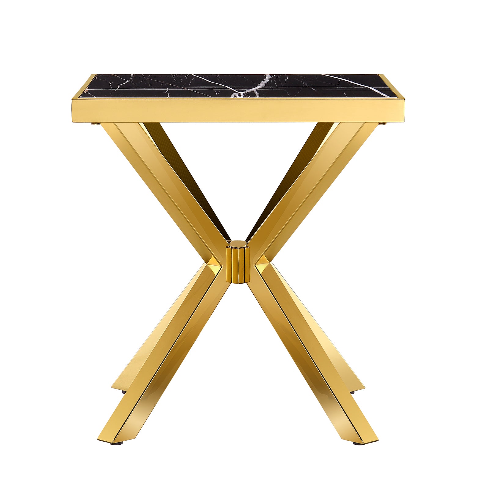 Black and Gold Living room table Set | Metal X Base | L215