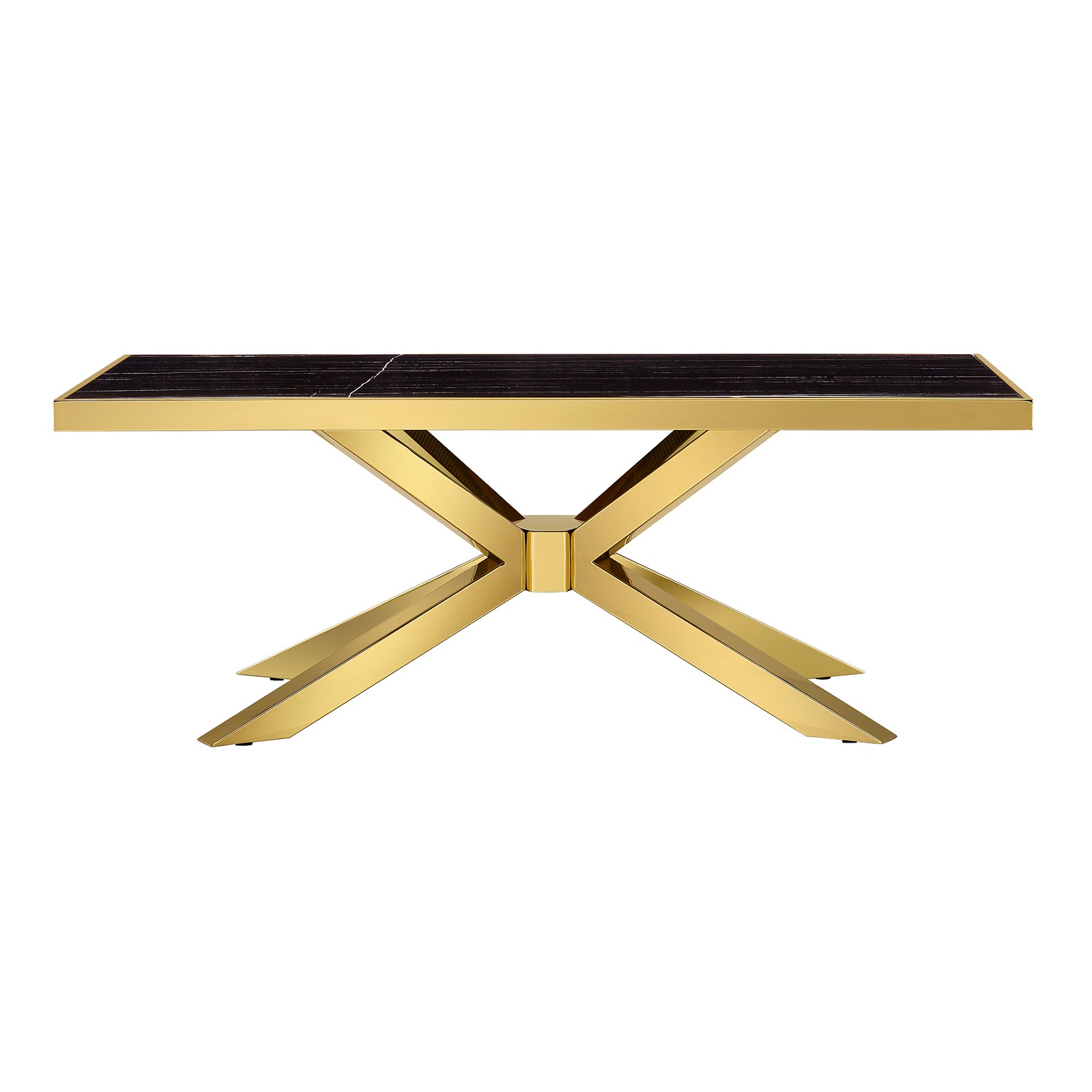 Black and Gold Living room table Set | Metal X Base | L215