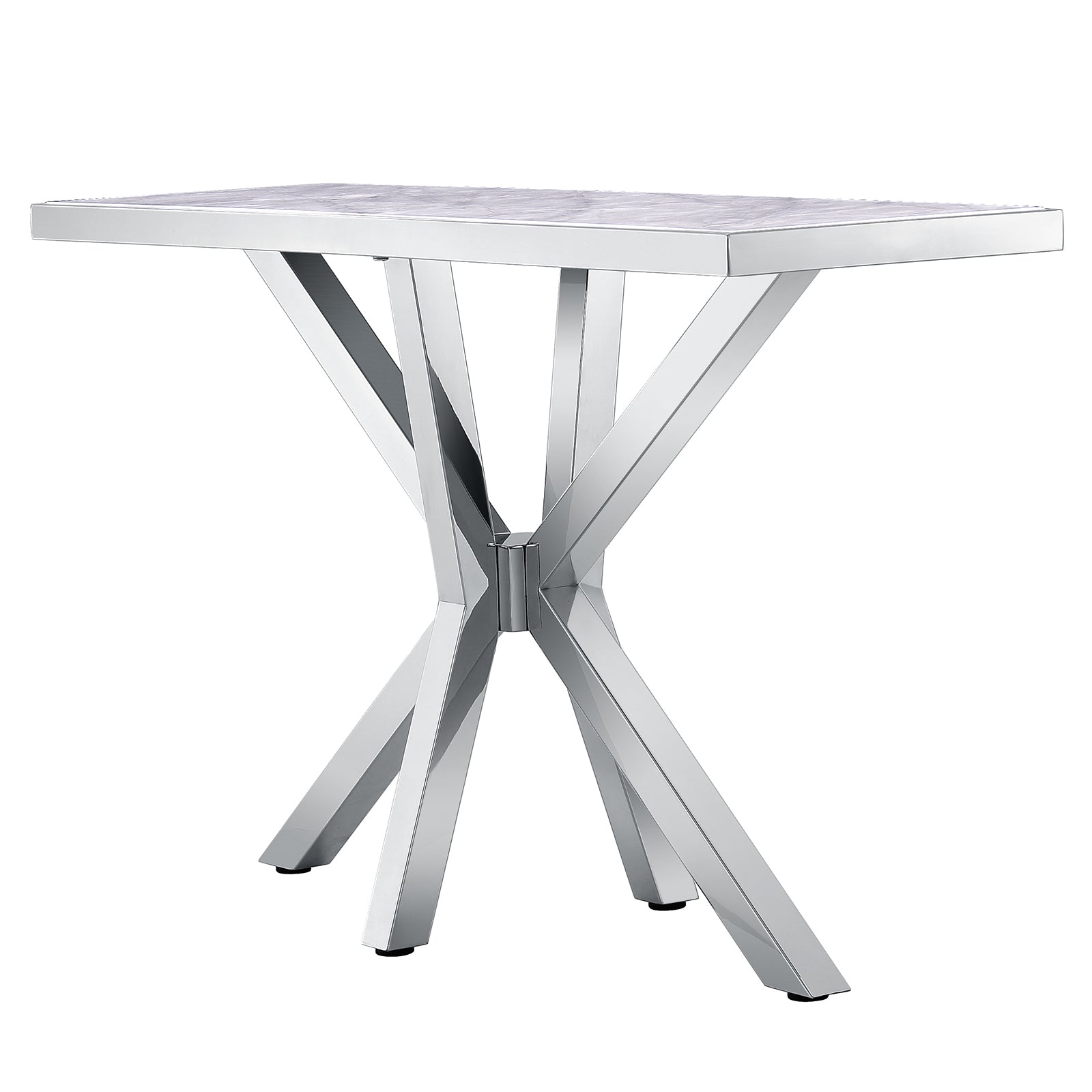 Silver Sofa Table with Metal Cross Legs | S517