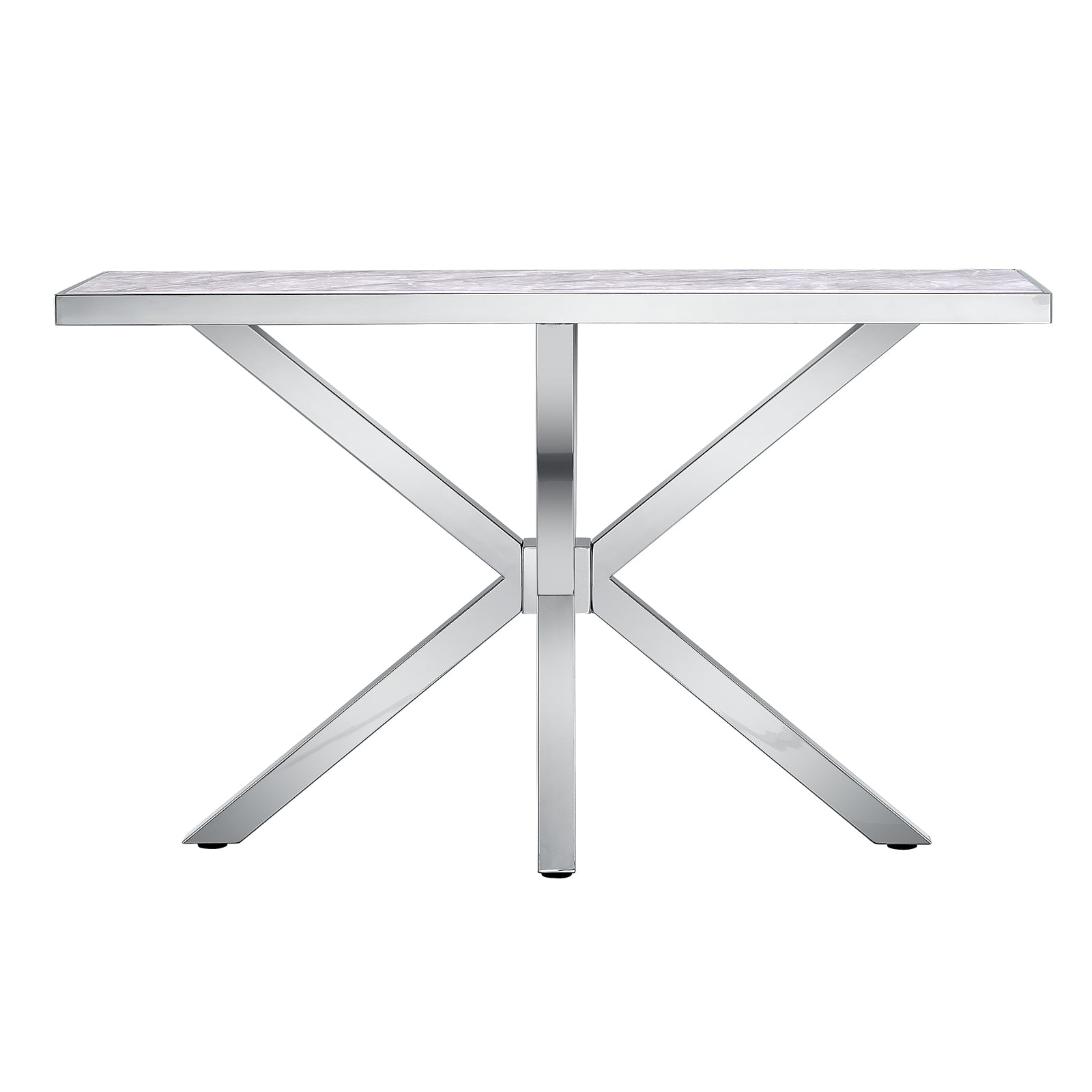 Silver Sofa Table with Metal Cross Legs | S517