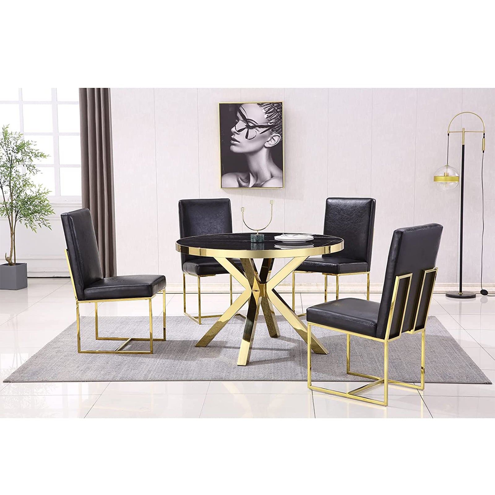 664-Set | AUZ Round Dining room Sets for 4