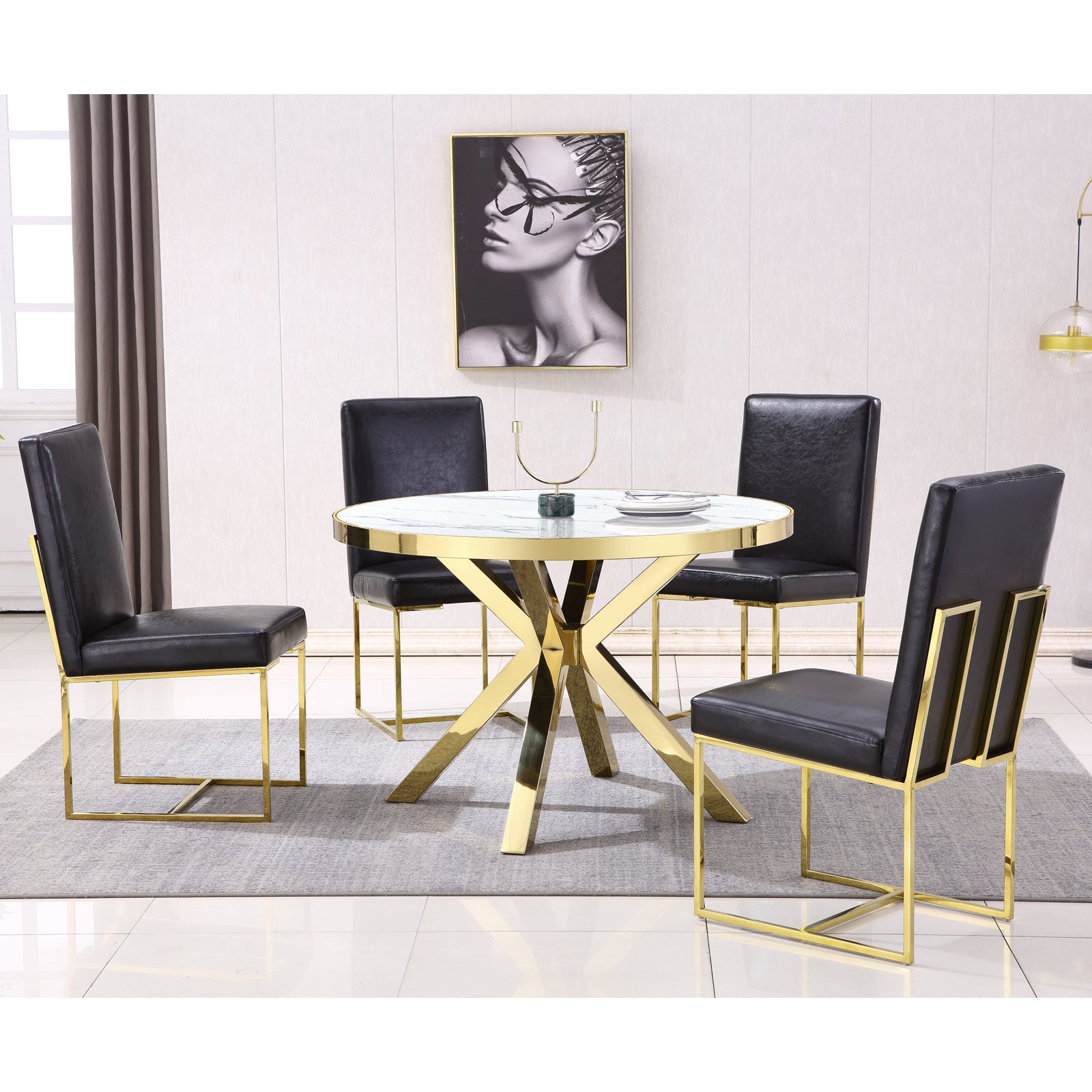 663-Set | AUZ Round Dining room Sets for 4