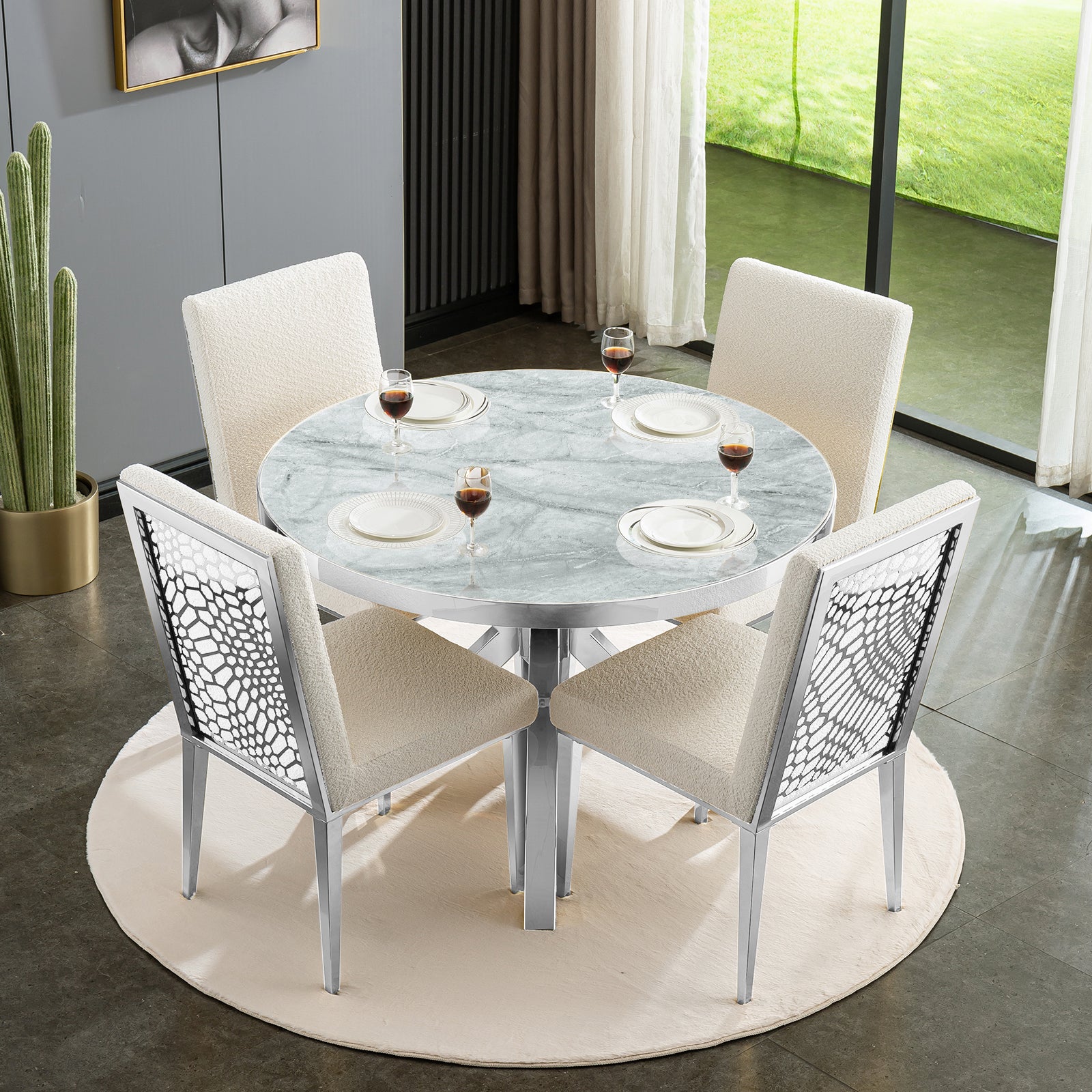 618-Set | AUZ Round Dining room Sets for 4