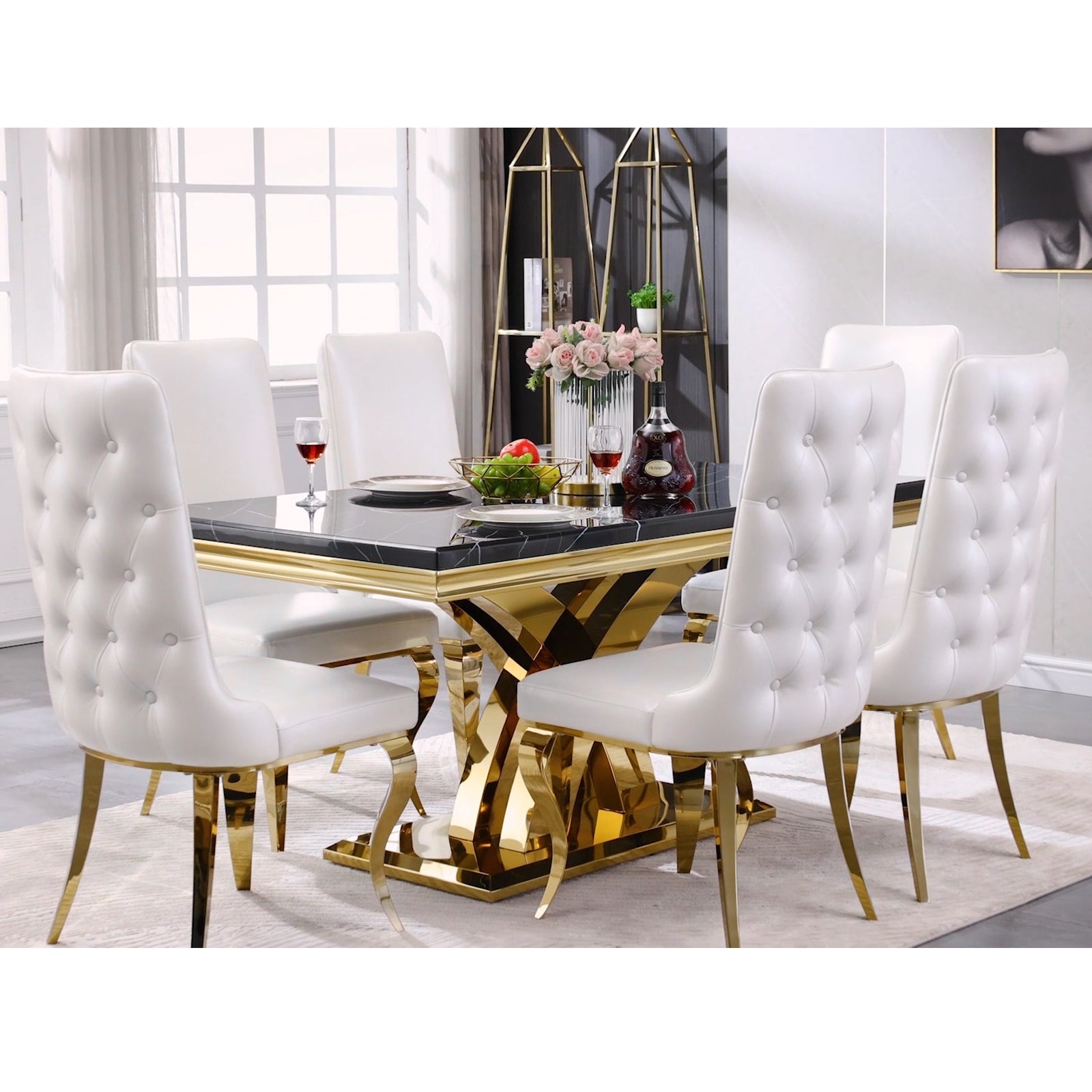 Wholesale White Leather dining chairs