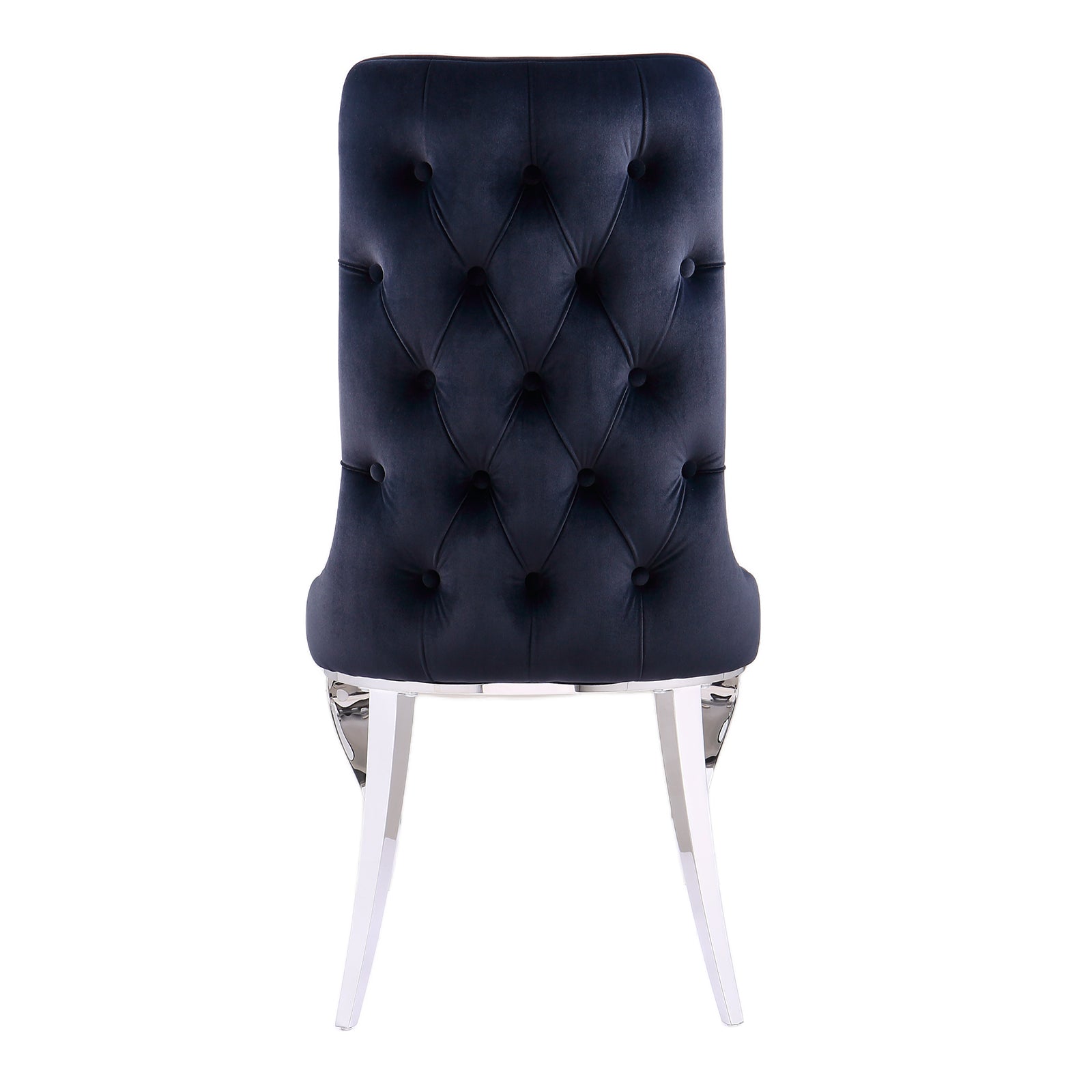 Black velvet Dining Chairs | Button Back | Heavy duty | Silver metal legs | C161
