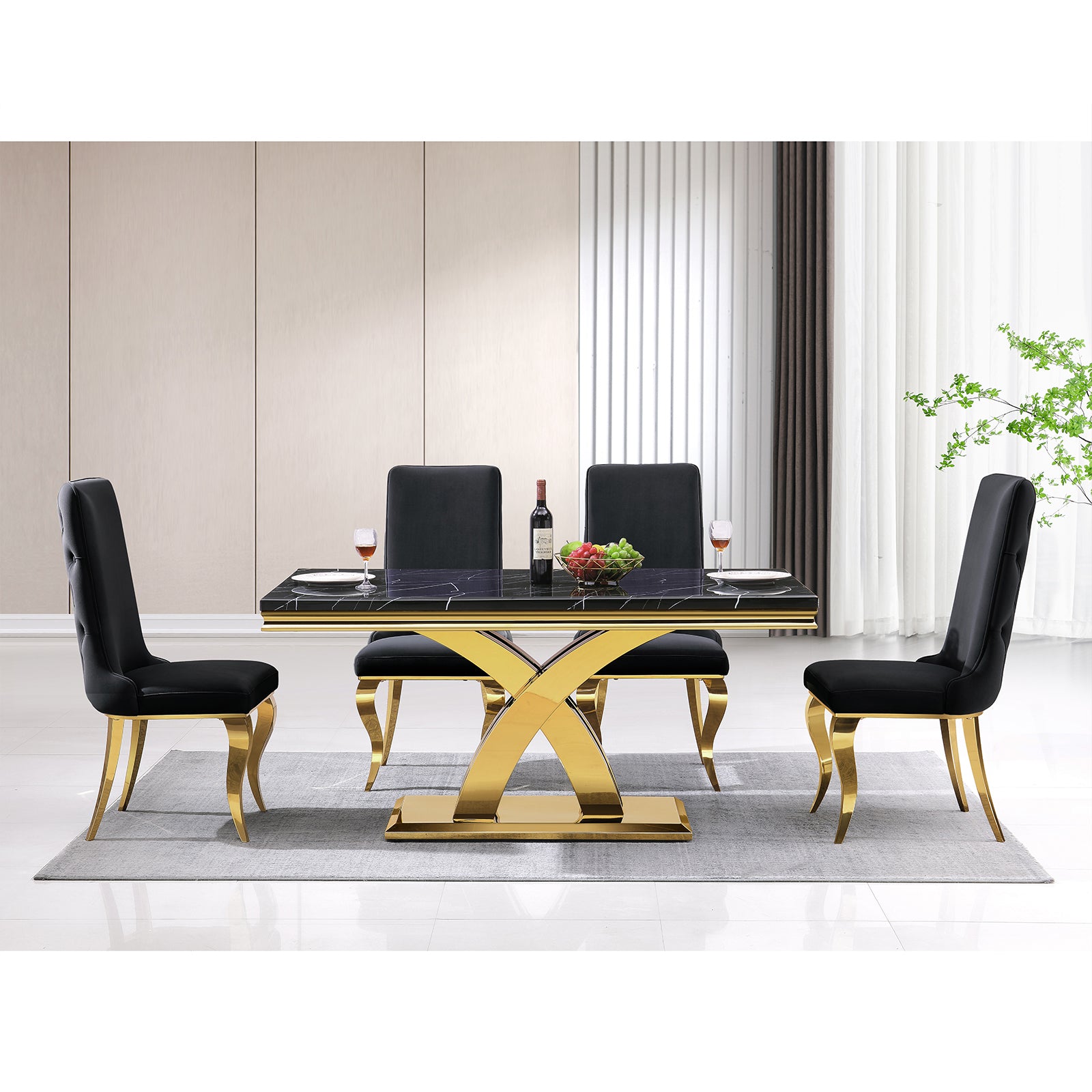 Wholesale Black velvet dining chairs