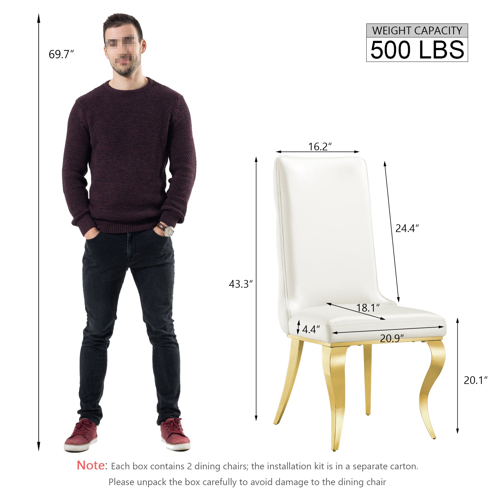 652-Set | AUZ White and Gold Dining room Sets for 6