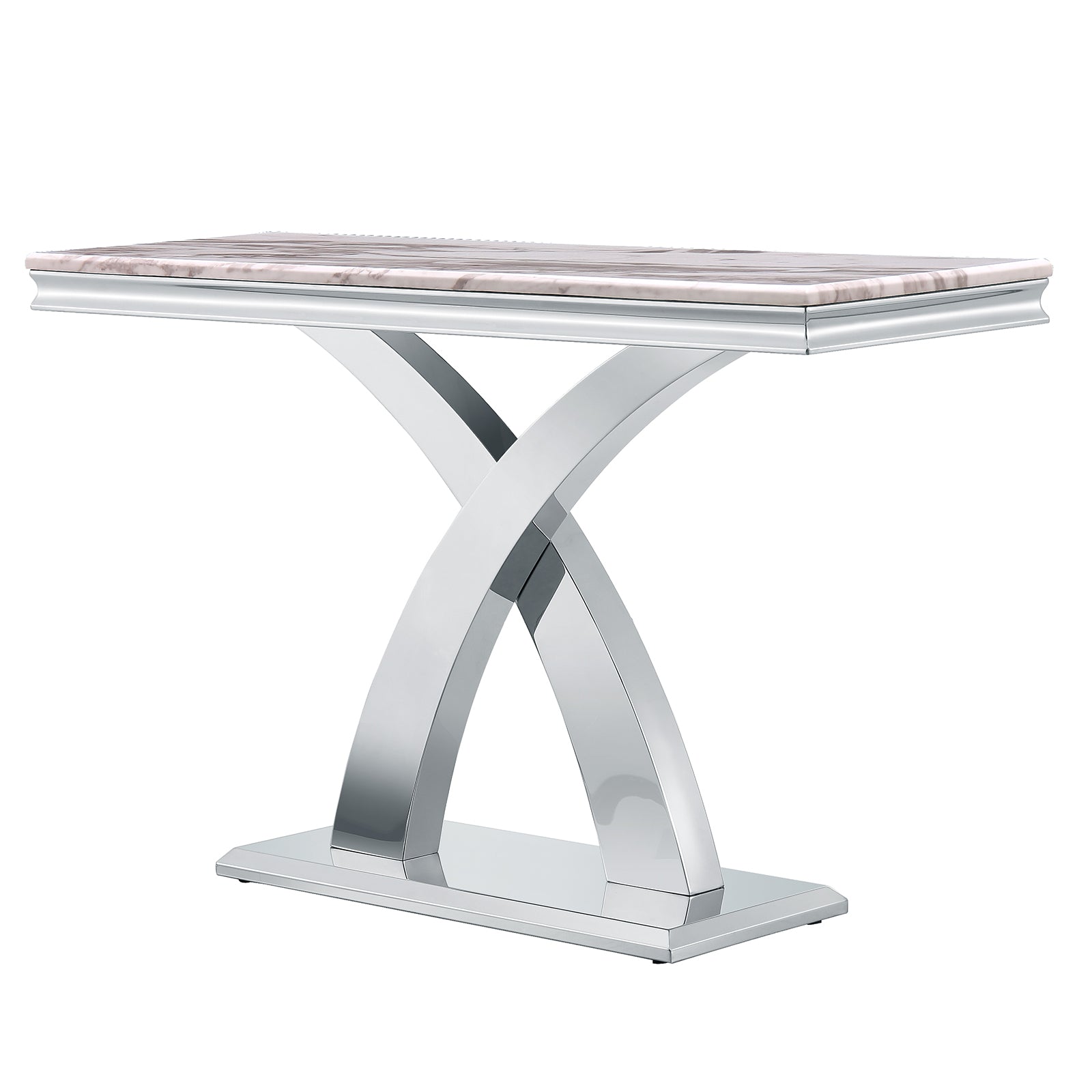 Silver Gray Living room table Set | Metal X Base | L214
