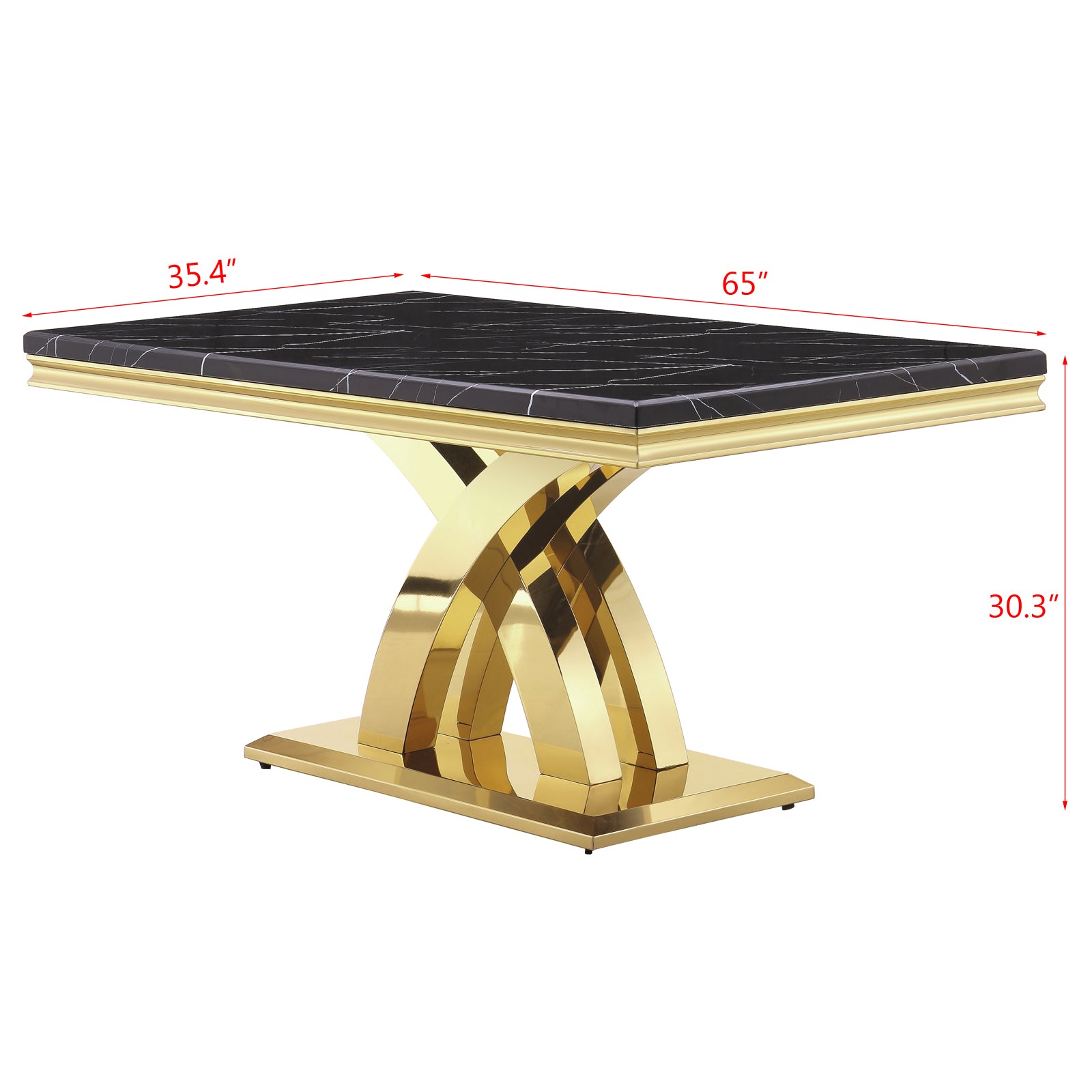 647-Set | AUZ Black and Gold Dining room Sets for 6