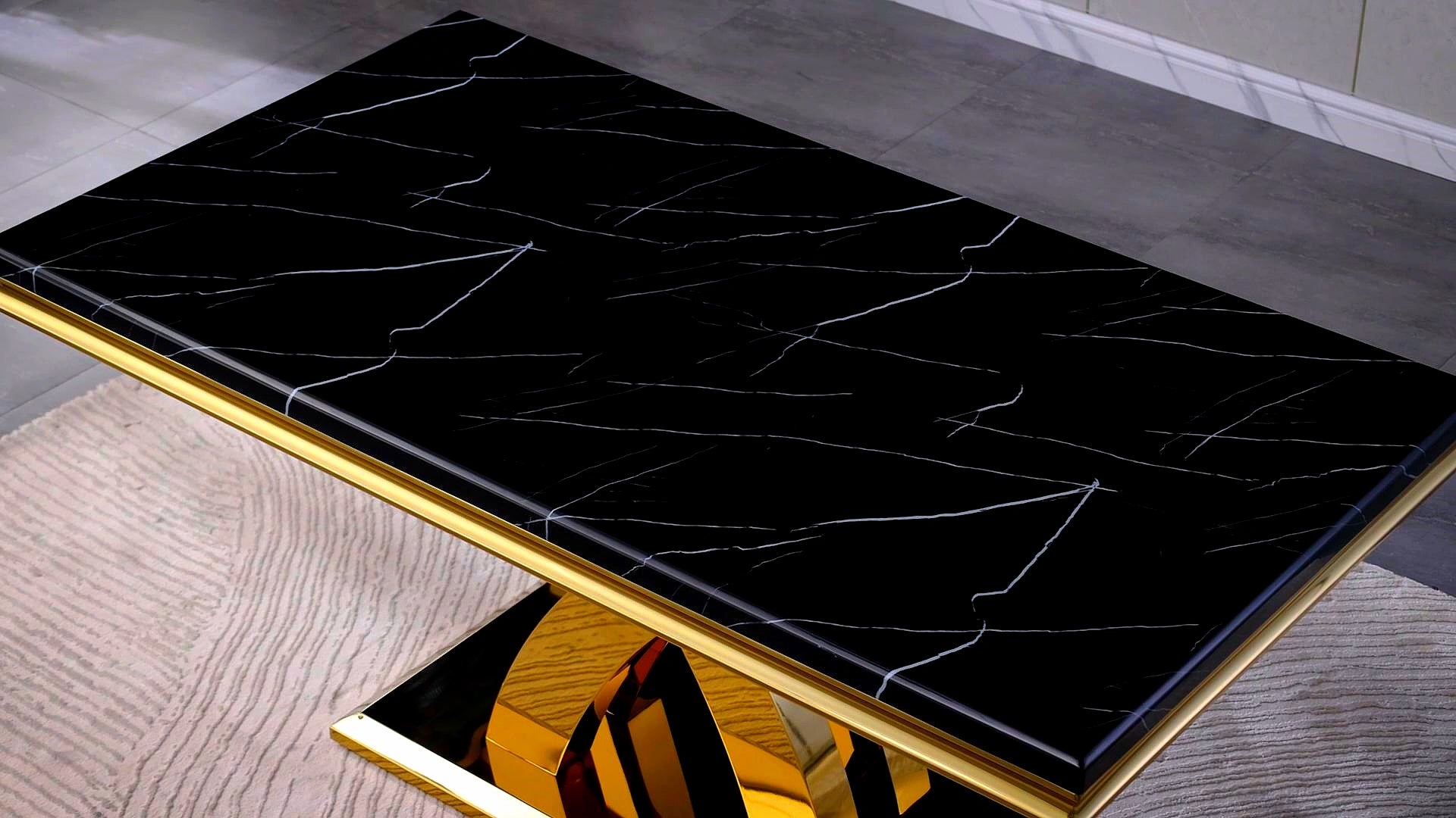 647-Set | AUZ Black and Gold Dining room Sets for 6