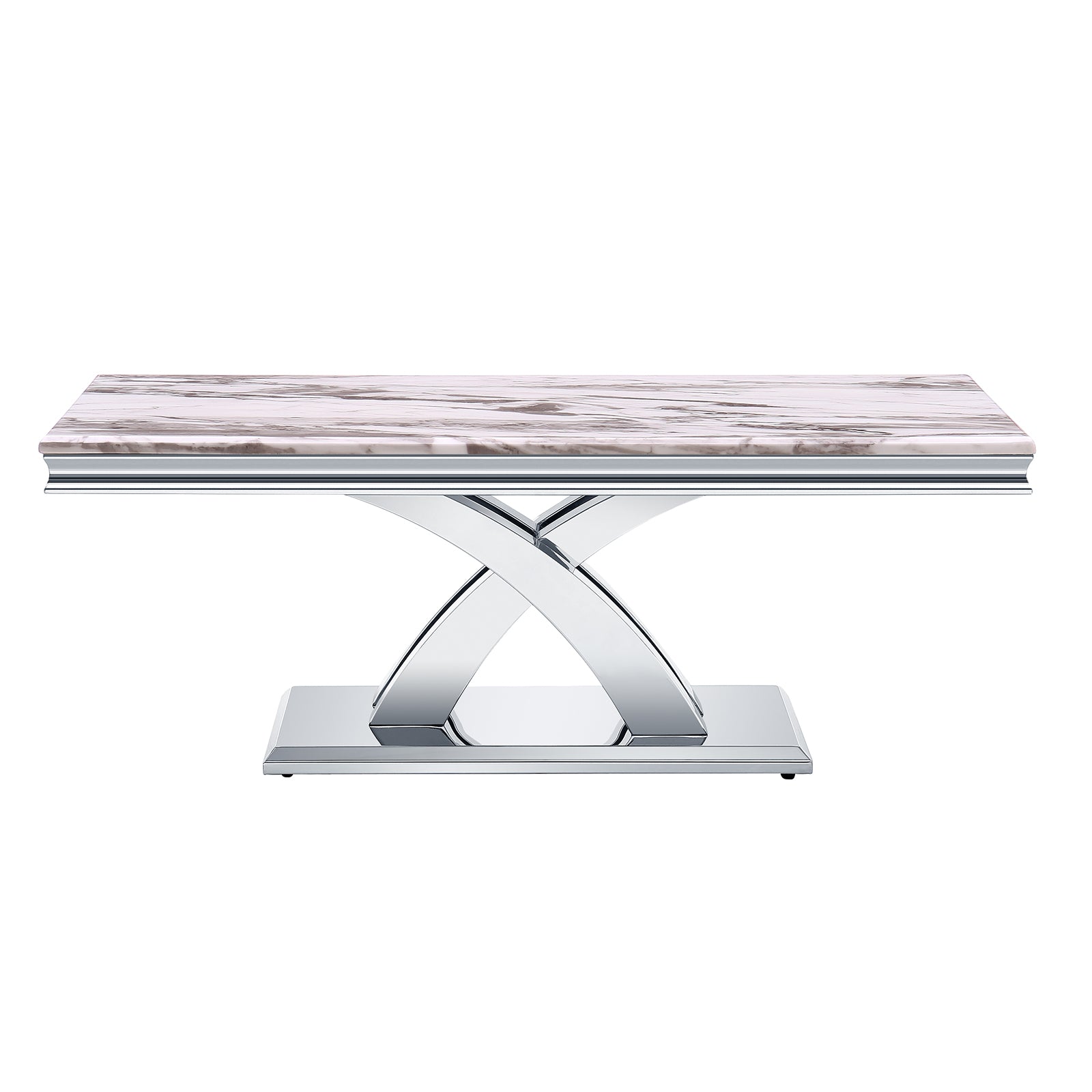 Silver Gray Living room table Set | Metal X Base | L214