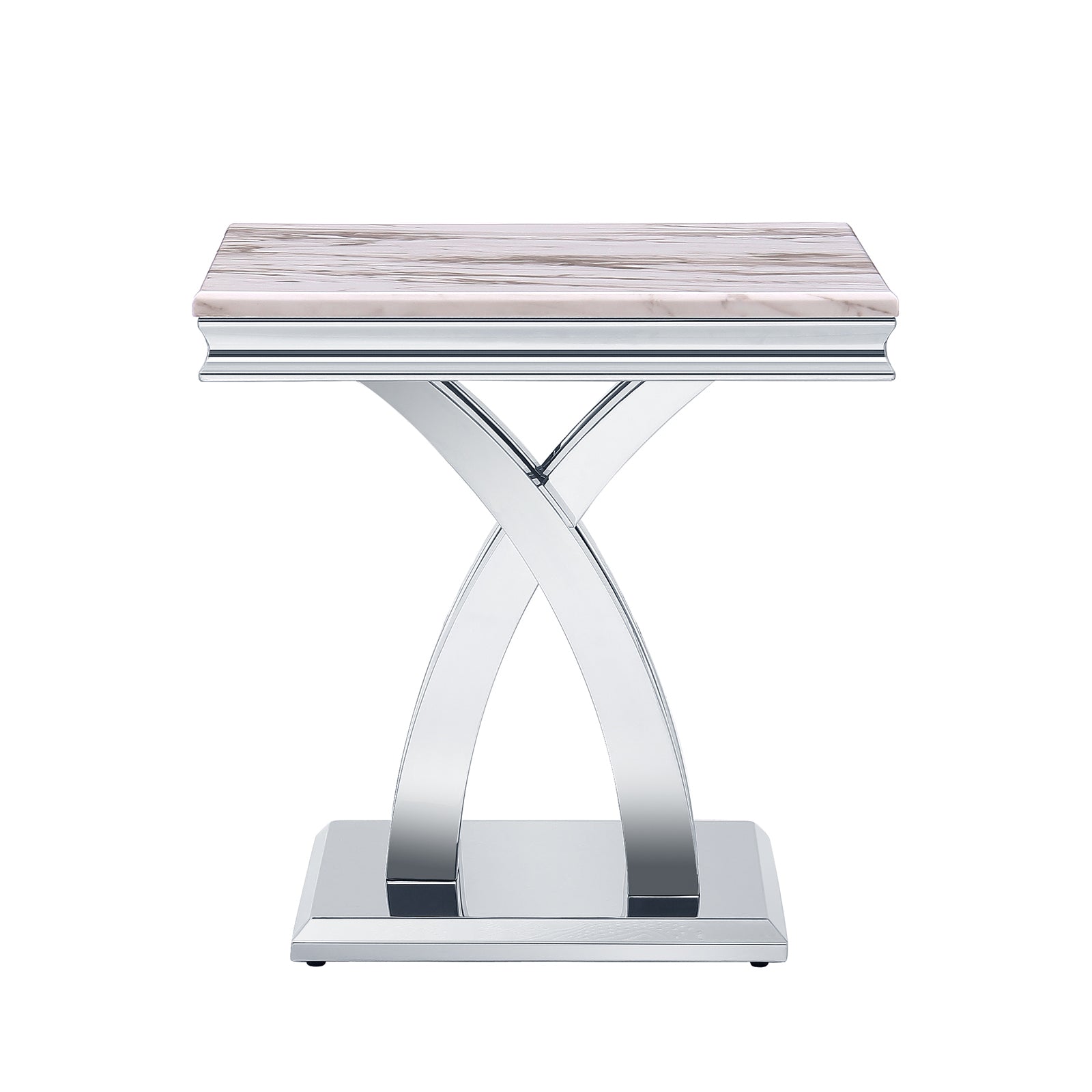 Silver Gray Living room table Set | Metal X Base | L214