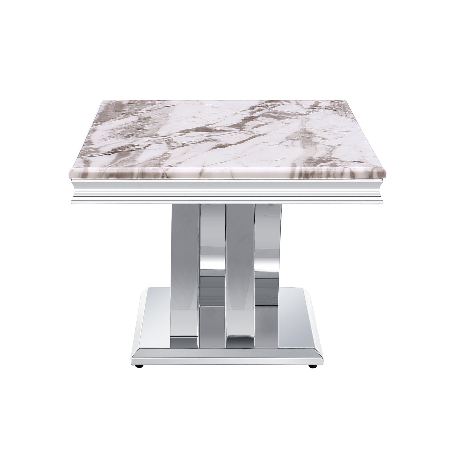 Silver Gray Living room table Set | Metal X Base | L214