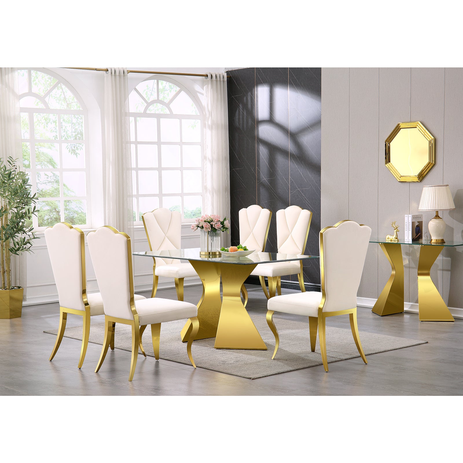 622-Set | AUZ Glass Dining room Sets for 6