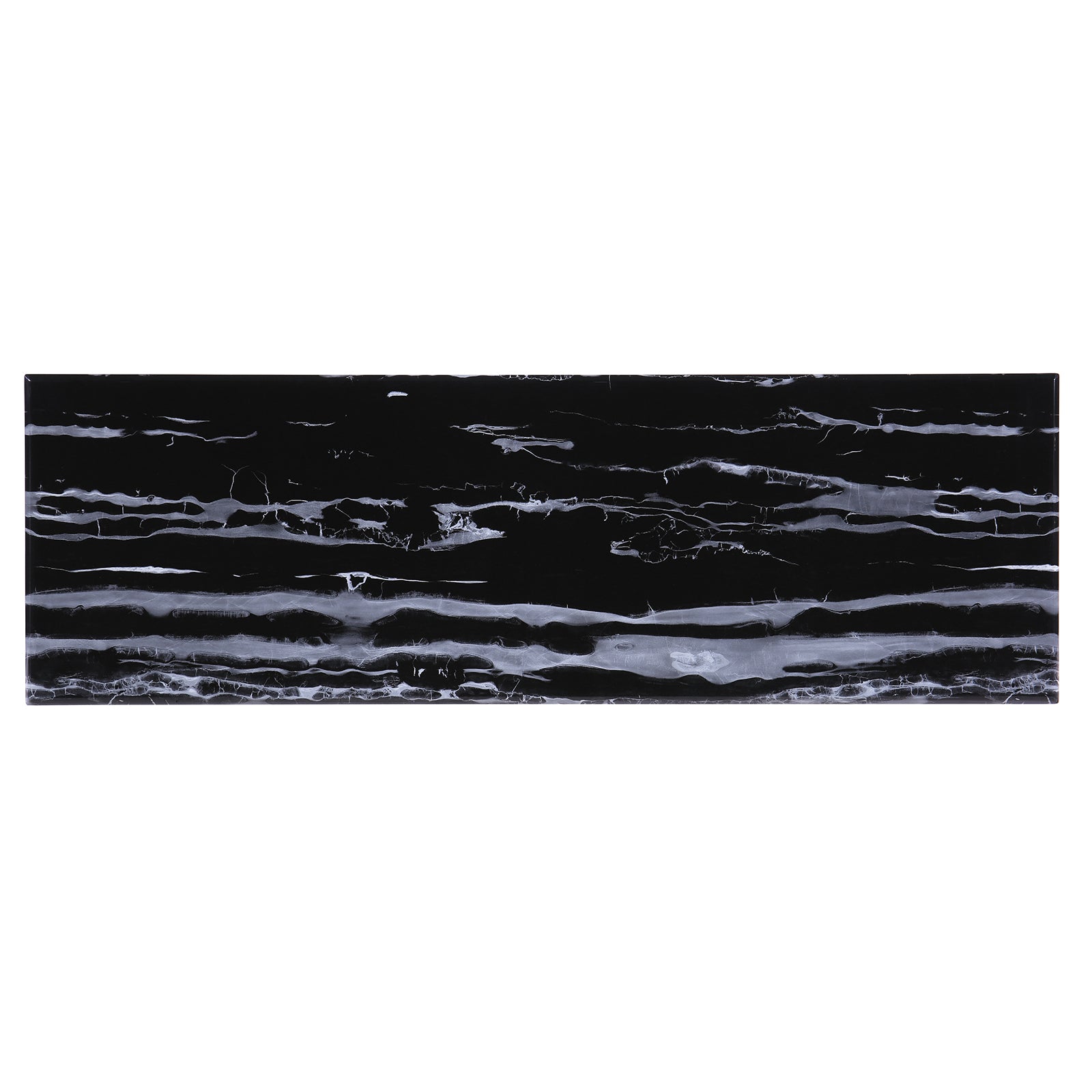 Black Gold Sofa Table with metal Geometric Base | S507