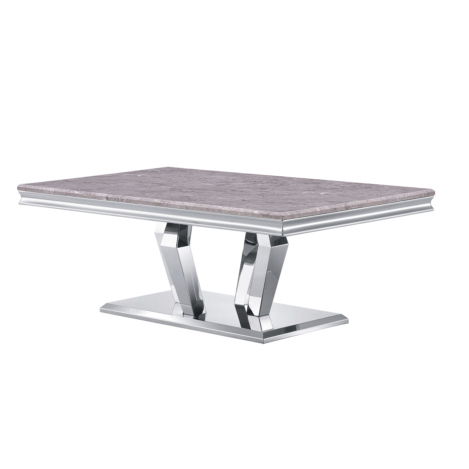 Coffee Table With Silver Metal Four Geometric legs | F300