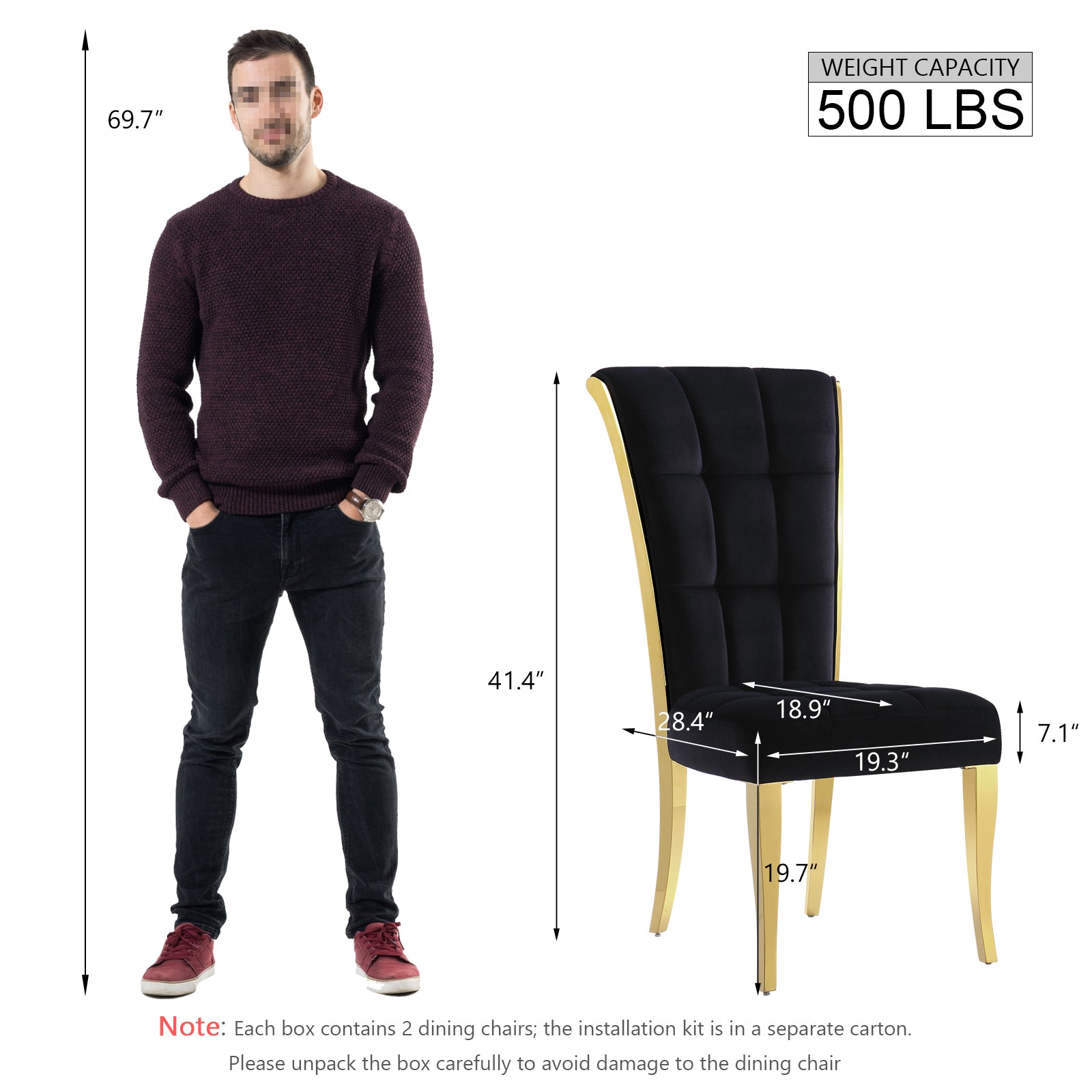 647-Set | AUZ Black and Gold Dining room Sets for 6