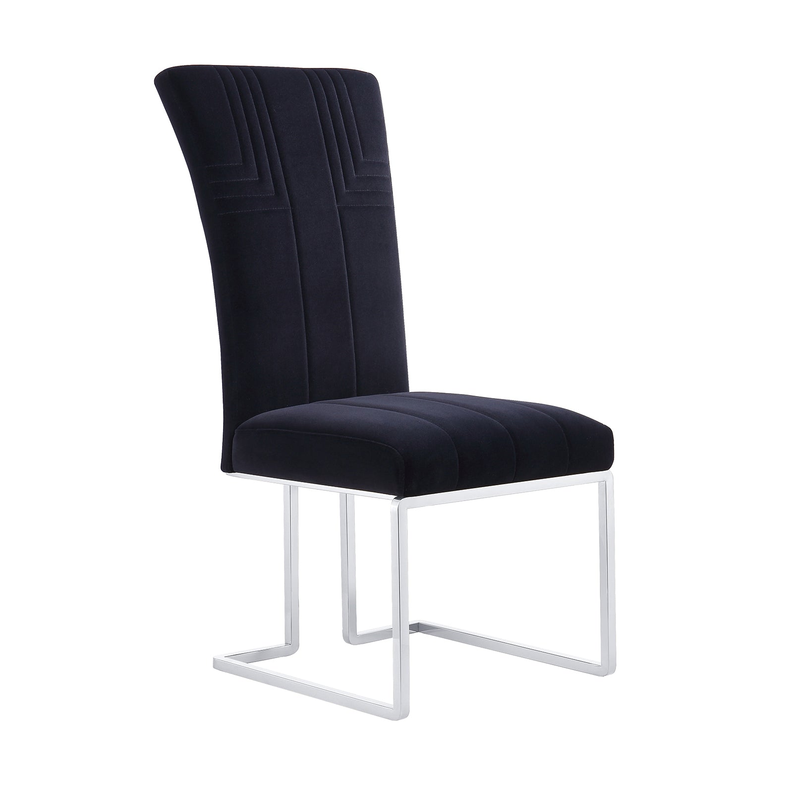 Black Velvet dining chairs | Metal Sled Base| C121