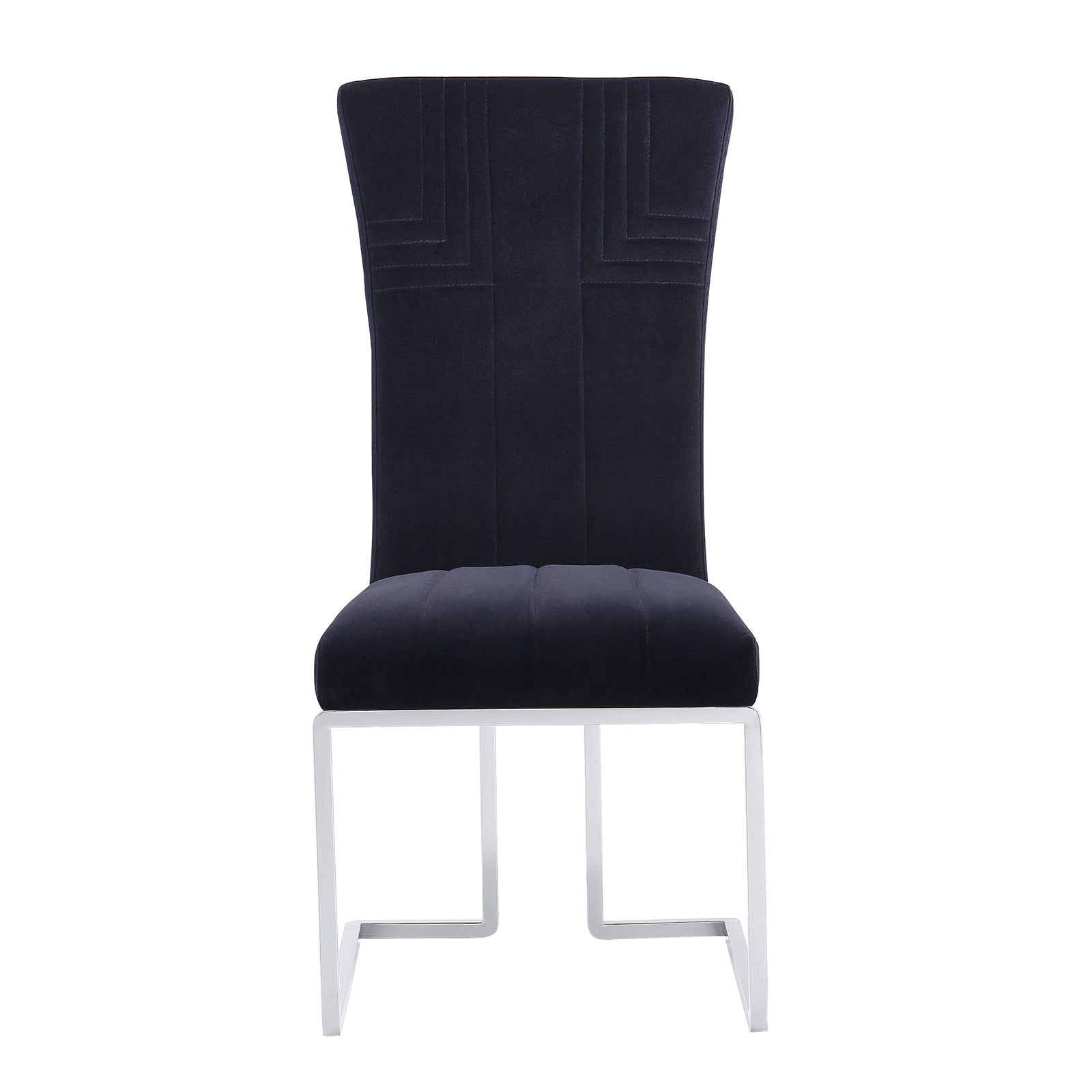 Black Velvet dining chairs | Metal Sled Base| C121