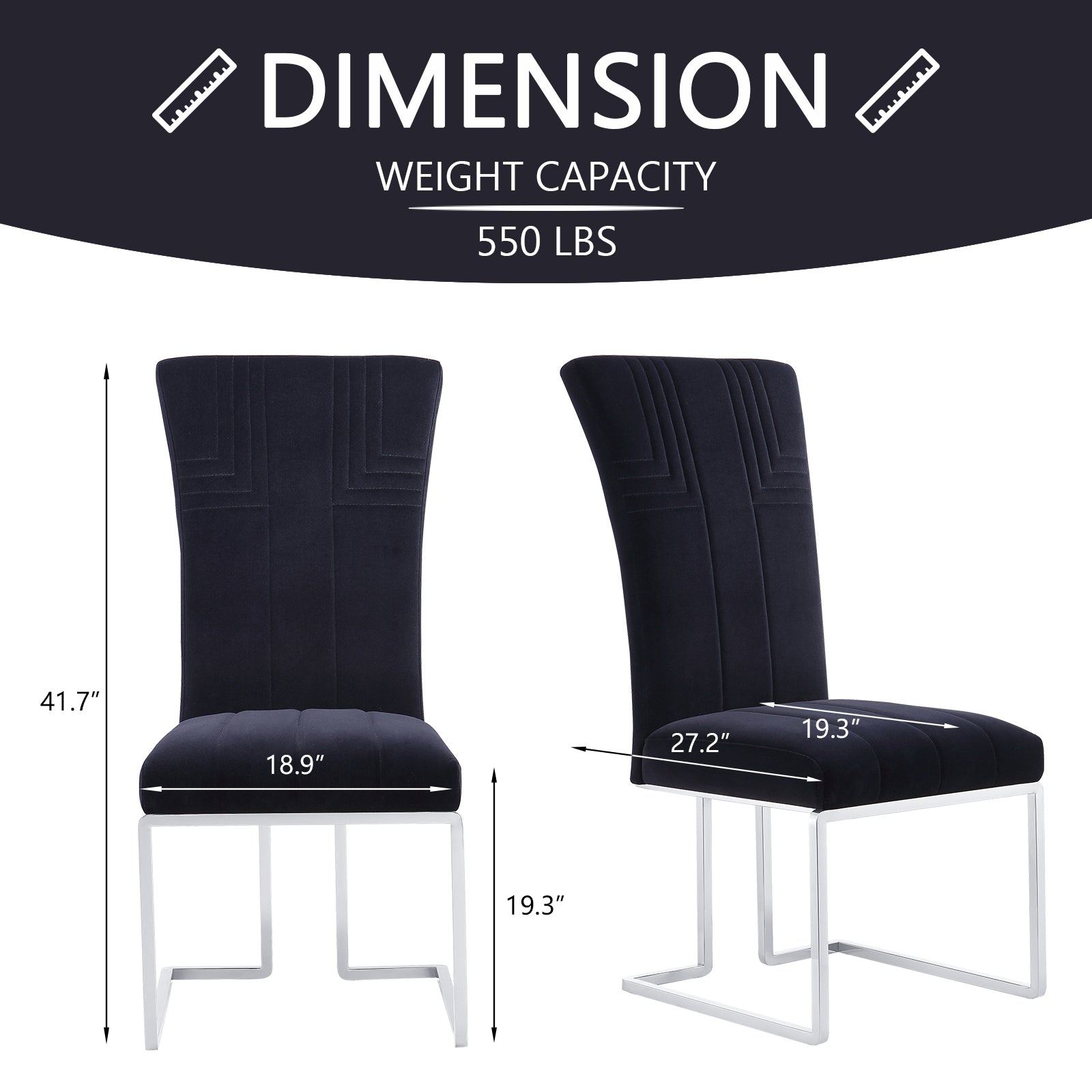 715 Set | AUZ Black and Silver Dining room Sets for 6
