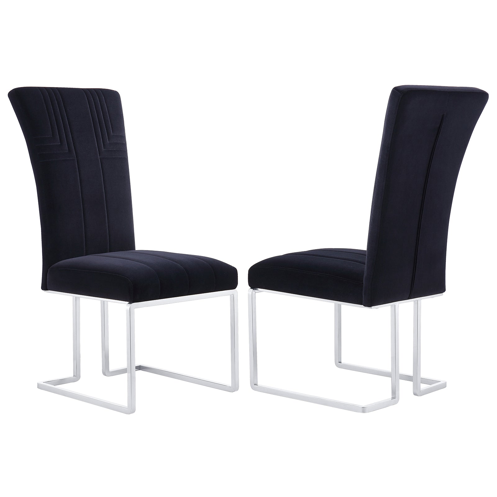 Black Velvet dining chairs | Metal Sled Base| C121